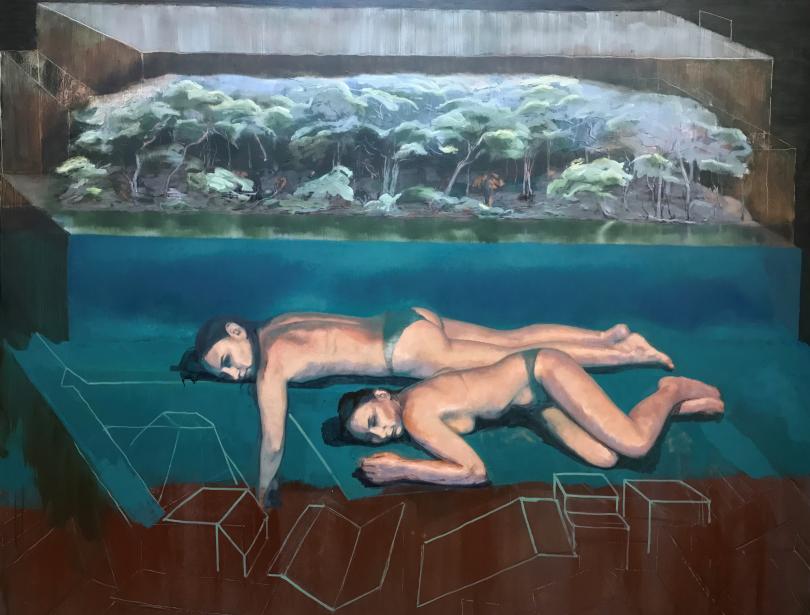 Hall_Swimming In Half Truths_oil on canvas_152 x 198cm