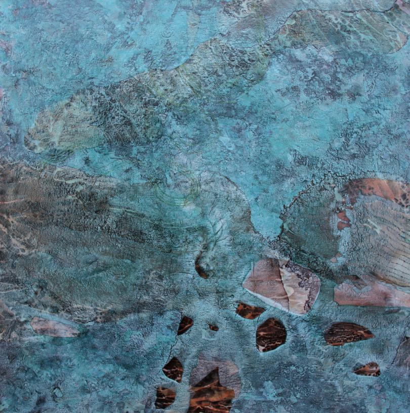 Juniper_Seen and unseen tuttut of the tide_mixed media on canvas_150 x150 cm_large