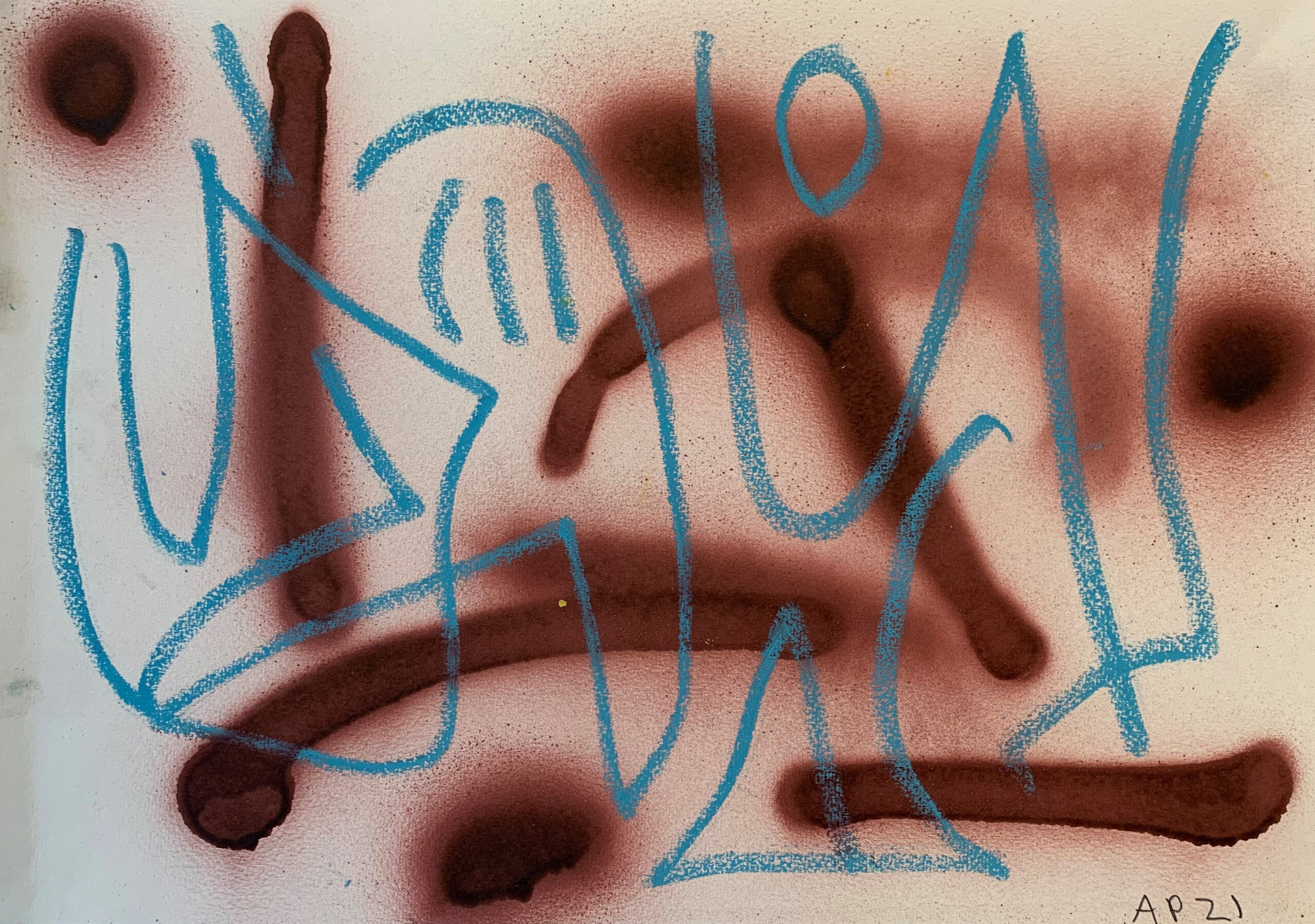 Poulet_Untitled 8 (Walk) _pastel and spray paint on paper_30 x 42cm