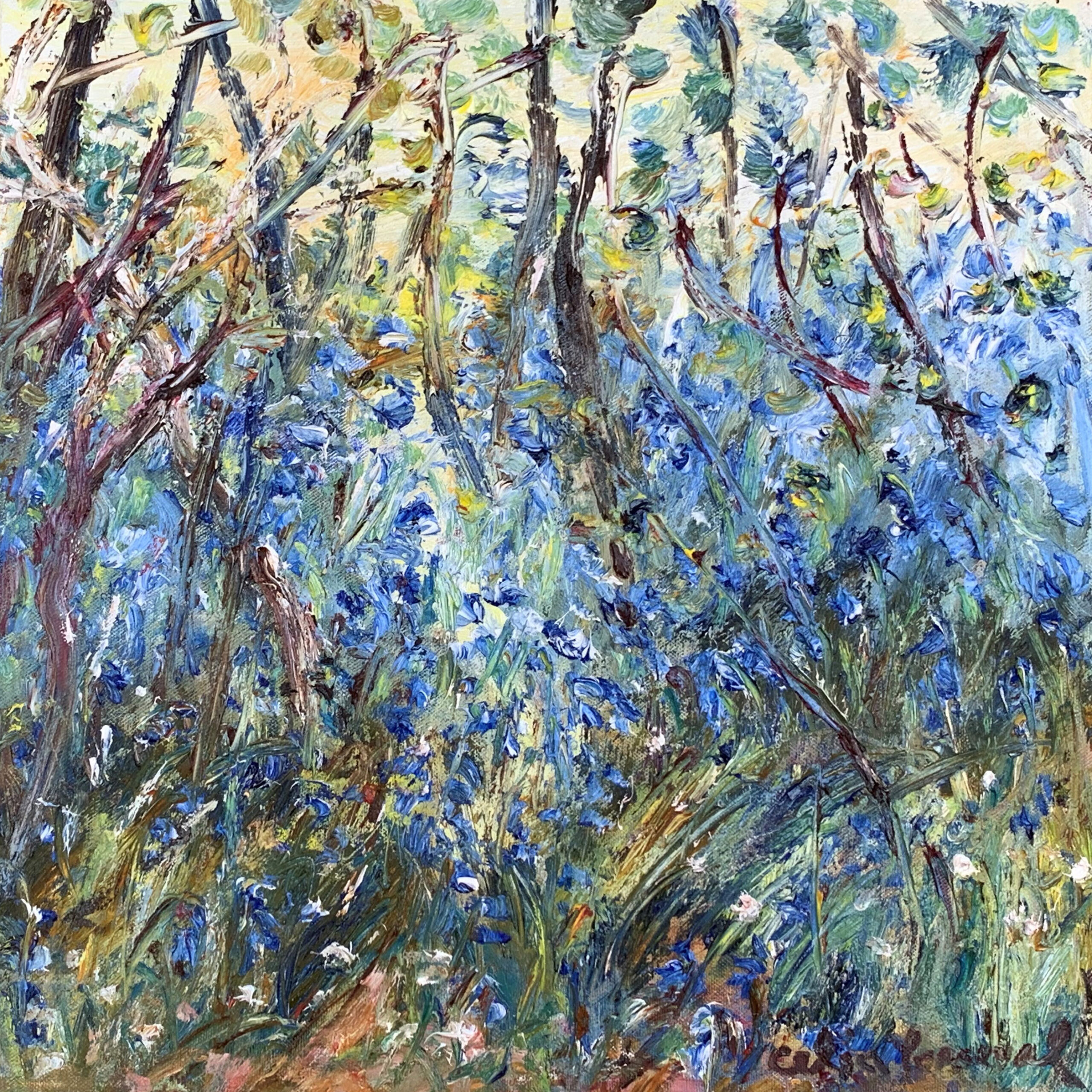 Perceval_Bluebells in Rodd Wood_oil on canvas_40 x40_master