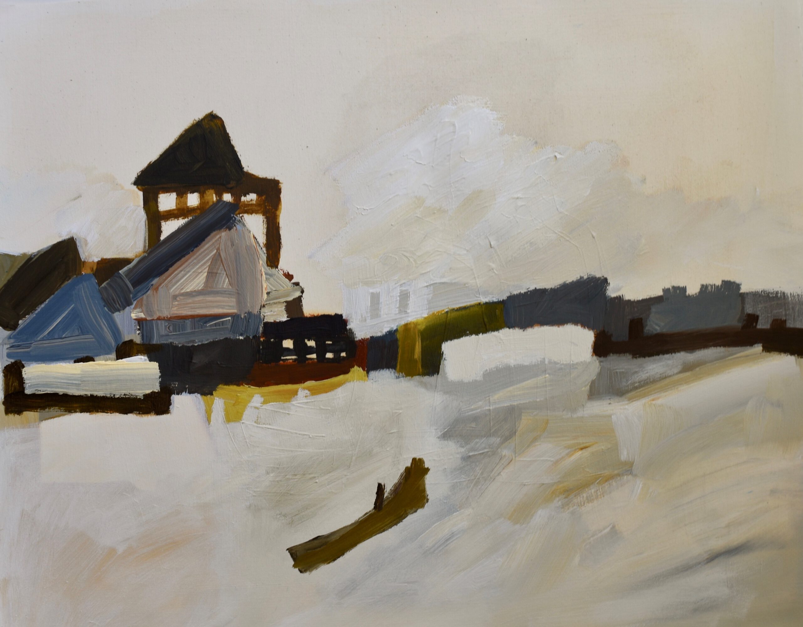 Eleanor Millard 'Down by the Sea' acrylic on paper 61 x 75m $4,900
