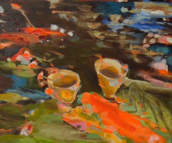 Carroll_Two cups chatting to the earth_oil on canvas_52.5 x 63cm_2020