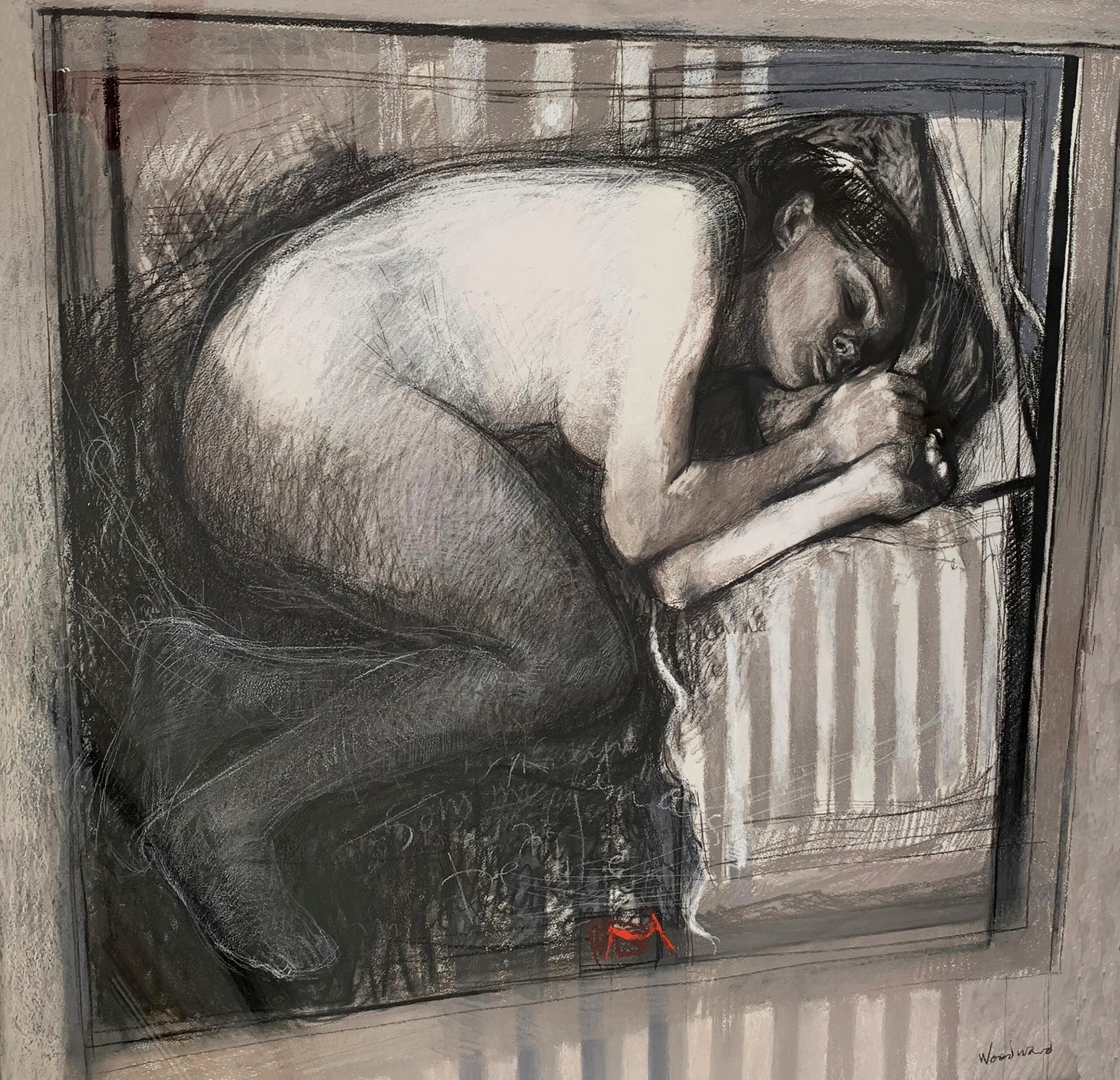 Woodward_Curled into Sleep_Pastel on paper laminated on canvas_120 x 120cm_master_ copy_0