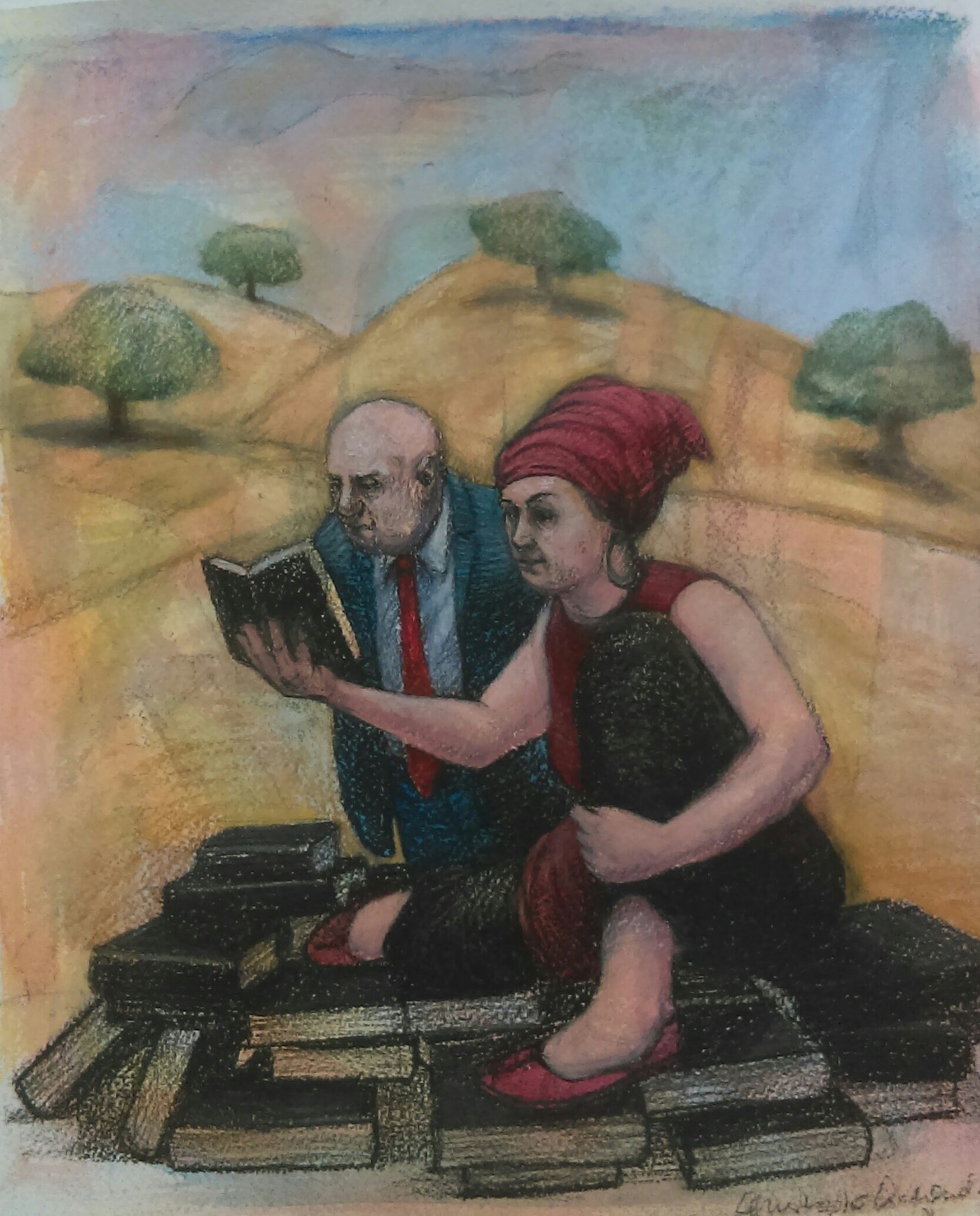 Christopher Orchard_Reader_acrylic and charcoal on paper_33 x 28cm (2)