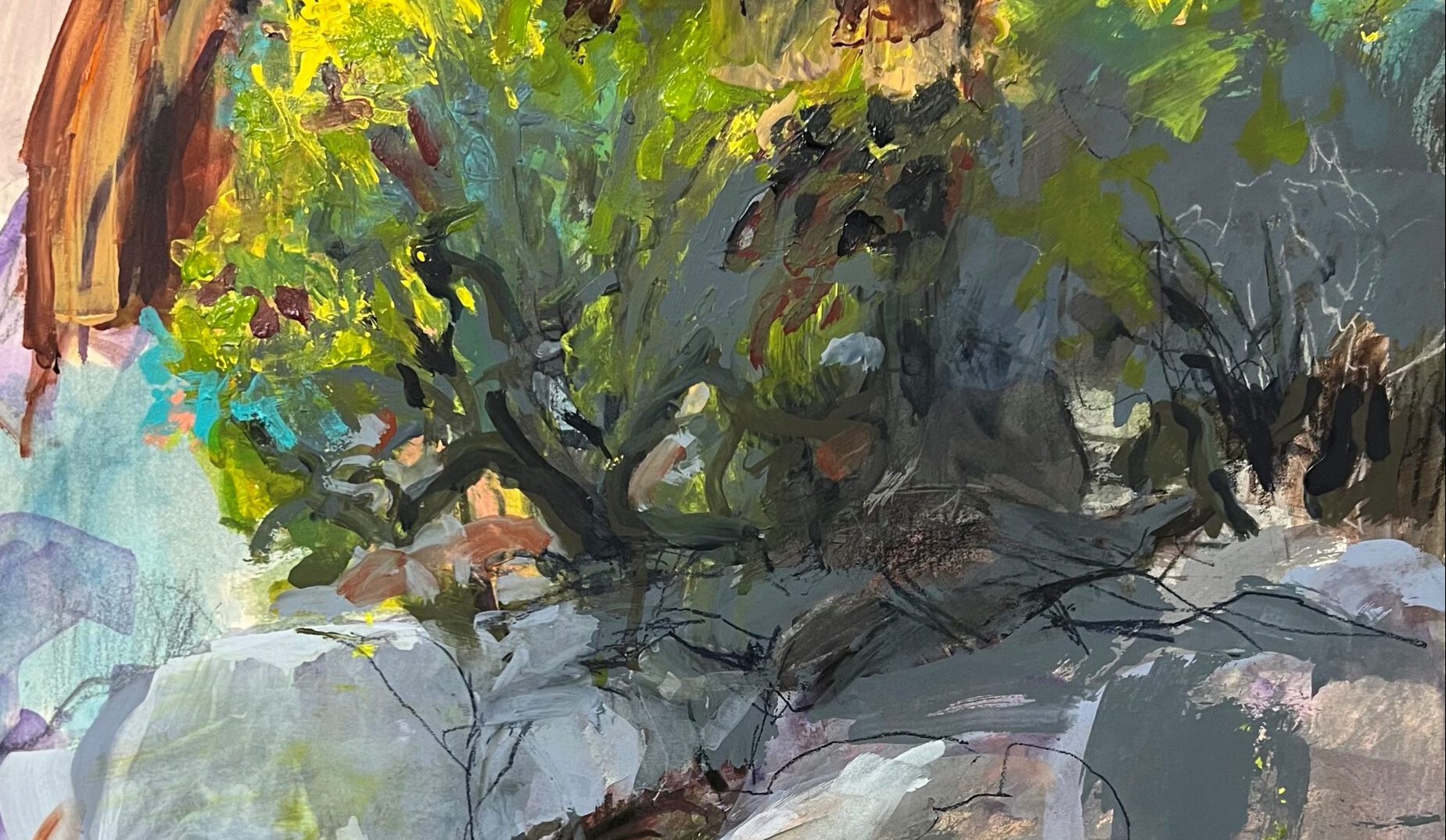 Kerry McInnis 'Light on Geike Gorge' mixed media on paper 57 x 40cm $2,800
