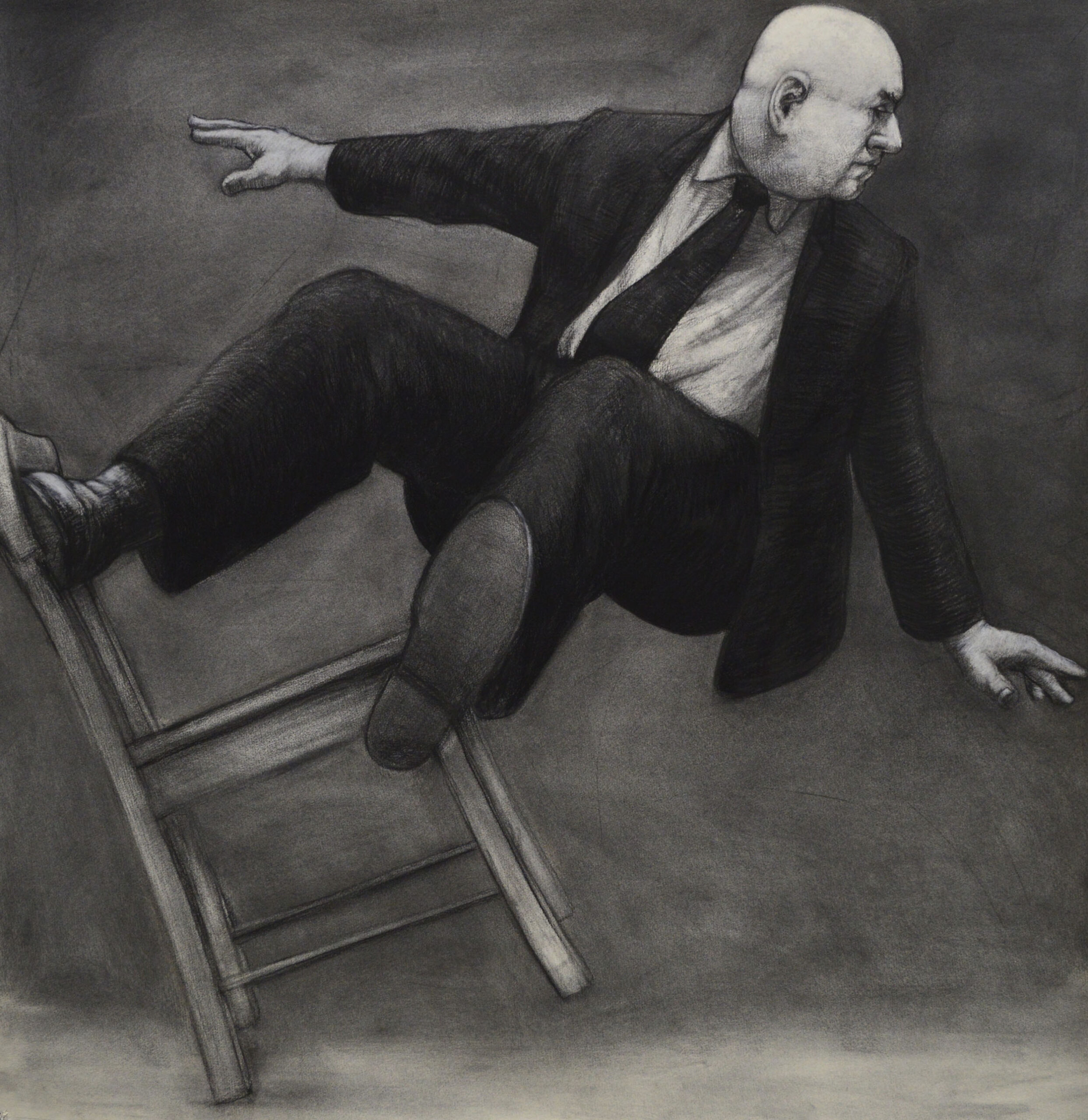 Orchard-Precarious 3-charcoal on paper-100 x 100cm-Master