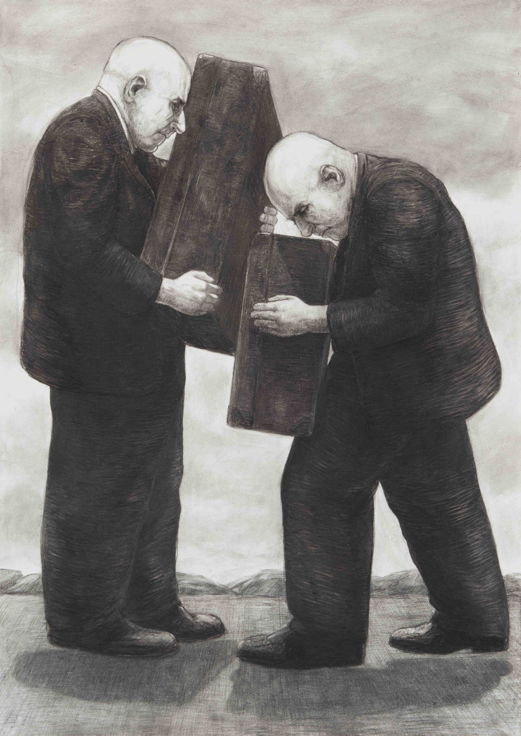 Christopher Orchard 'At The Border 2' charcoal on paper 140 x 110cm $17,500
