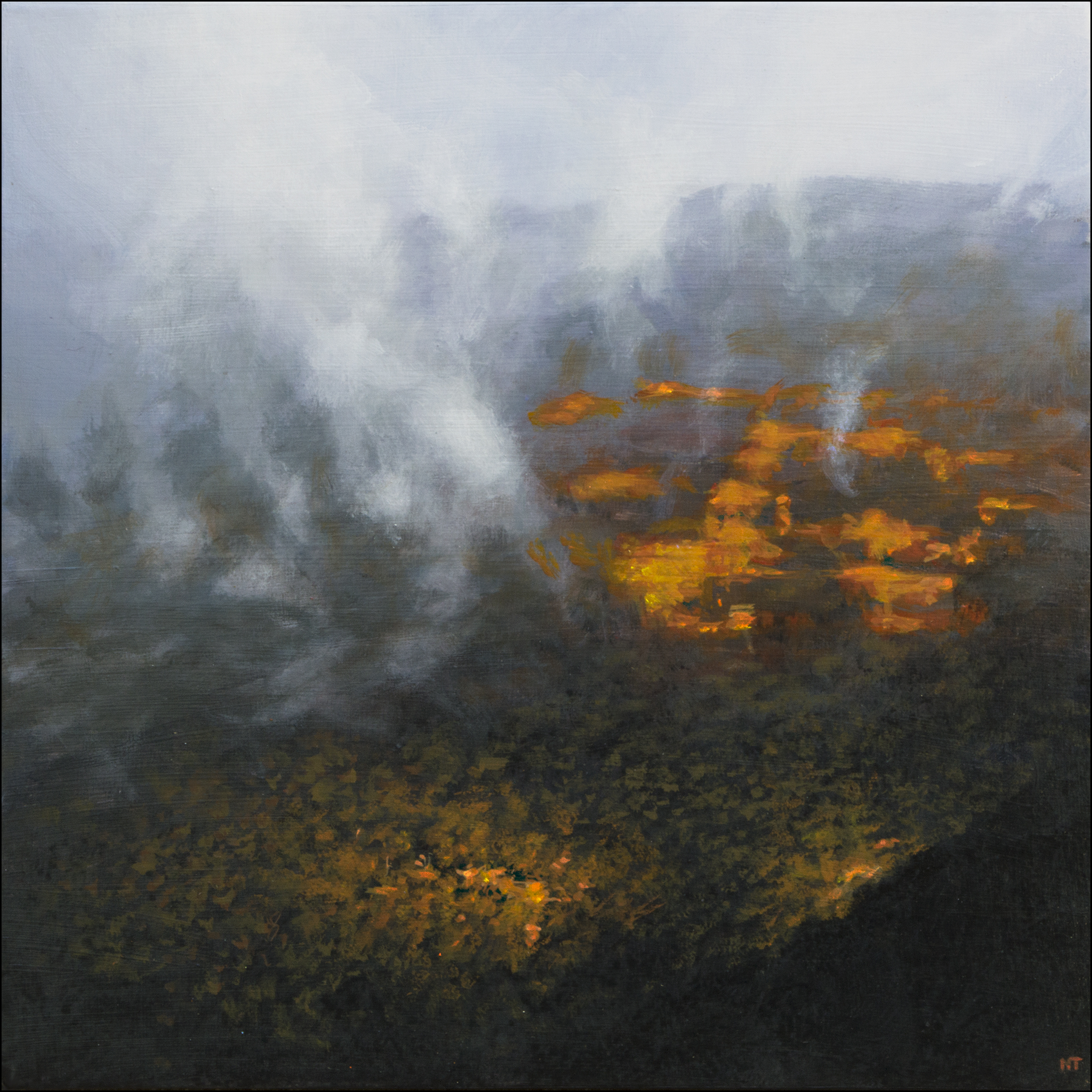 Neil Taylor 'Sketch For Burning Mist' acrylic on canvas 40 x 40cm $3,300