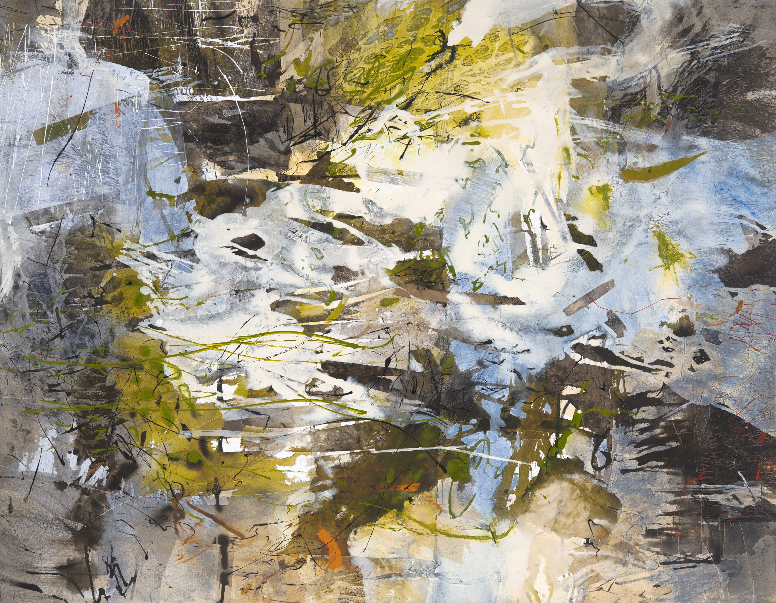 Judith White 'Seaweed' acrylic and collage on canvas 94 x 121cm $11,500