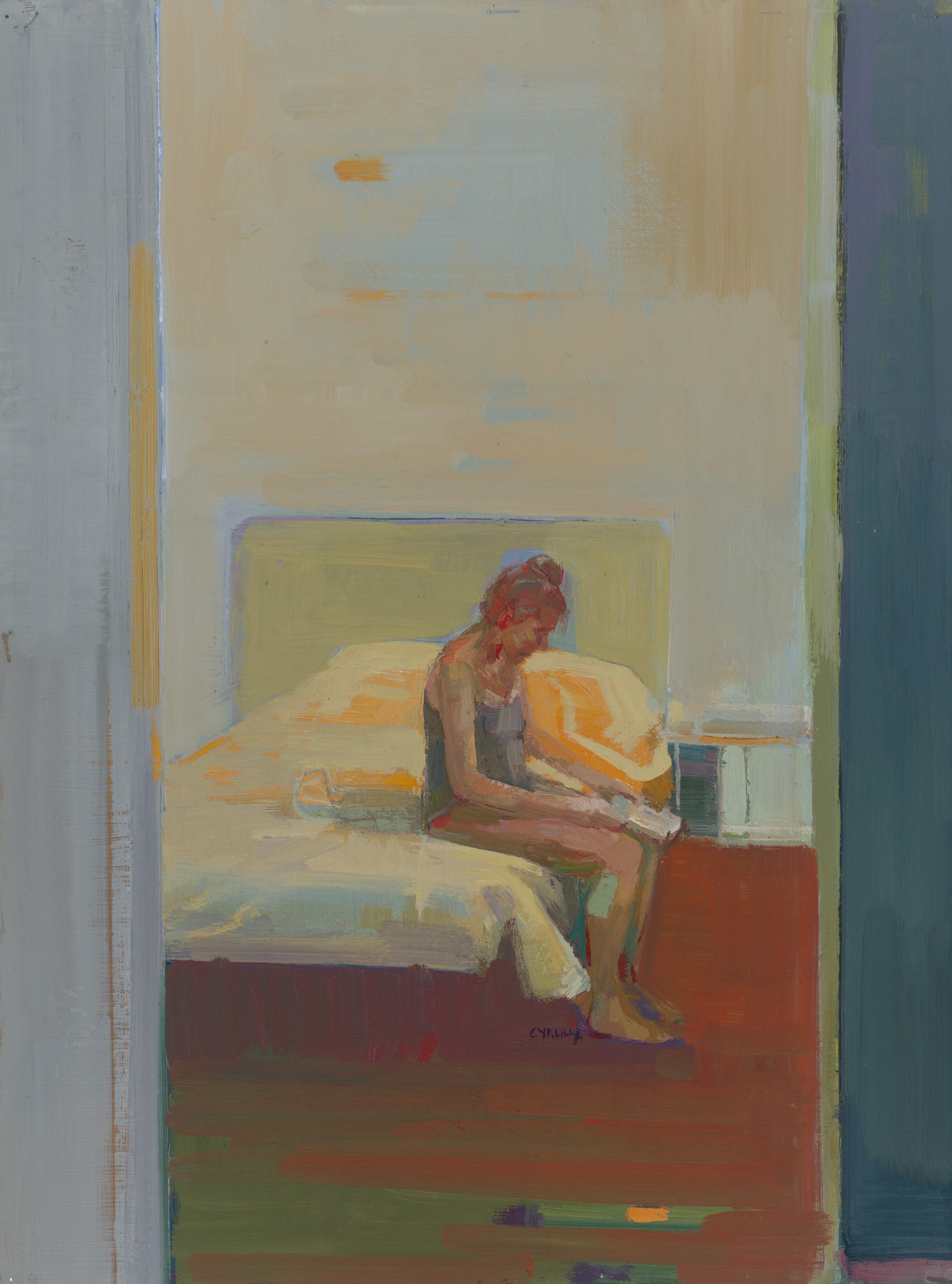Dagmar Cyrulla 'After Hopper (study 2)' oil on paper on board 48 x 36cm $4,900
