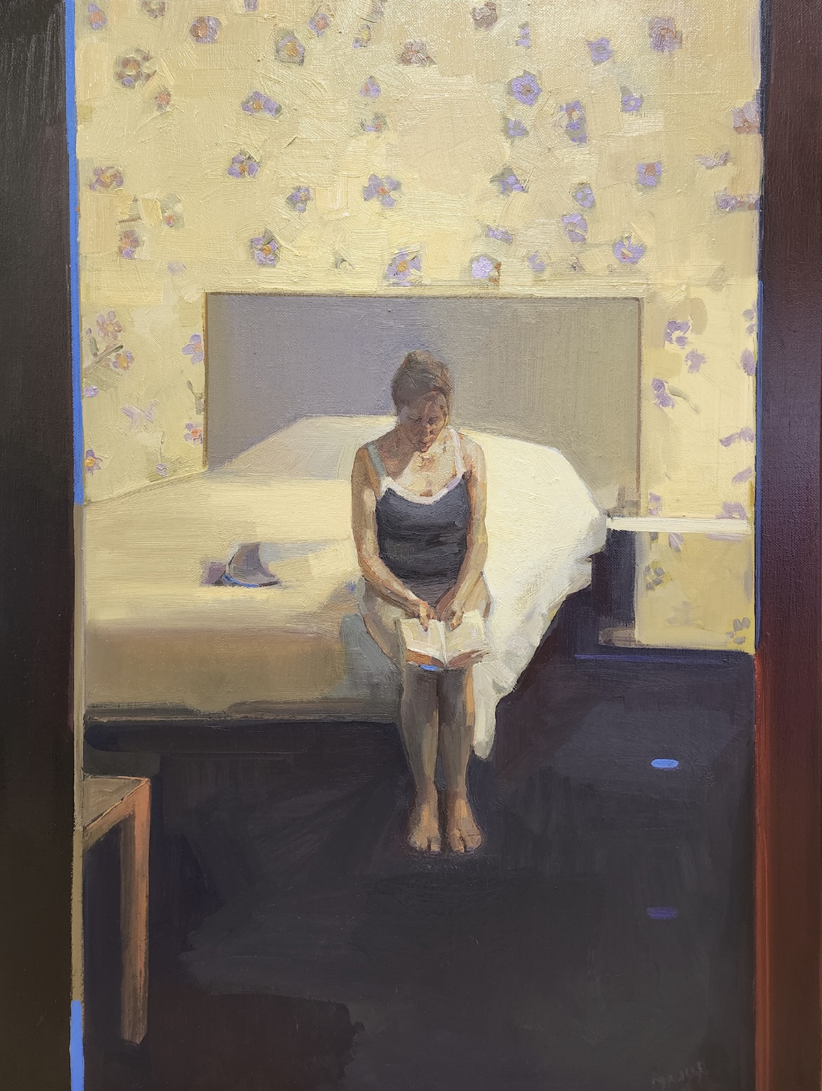 Dagmar Cyrulla 'Hotel room during Covid 1' Oil on Canvas 81 x 60cm $7,700