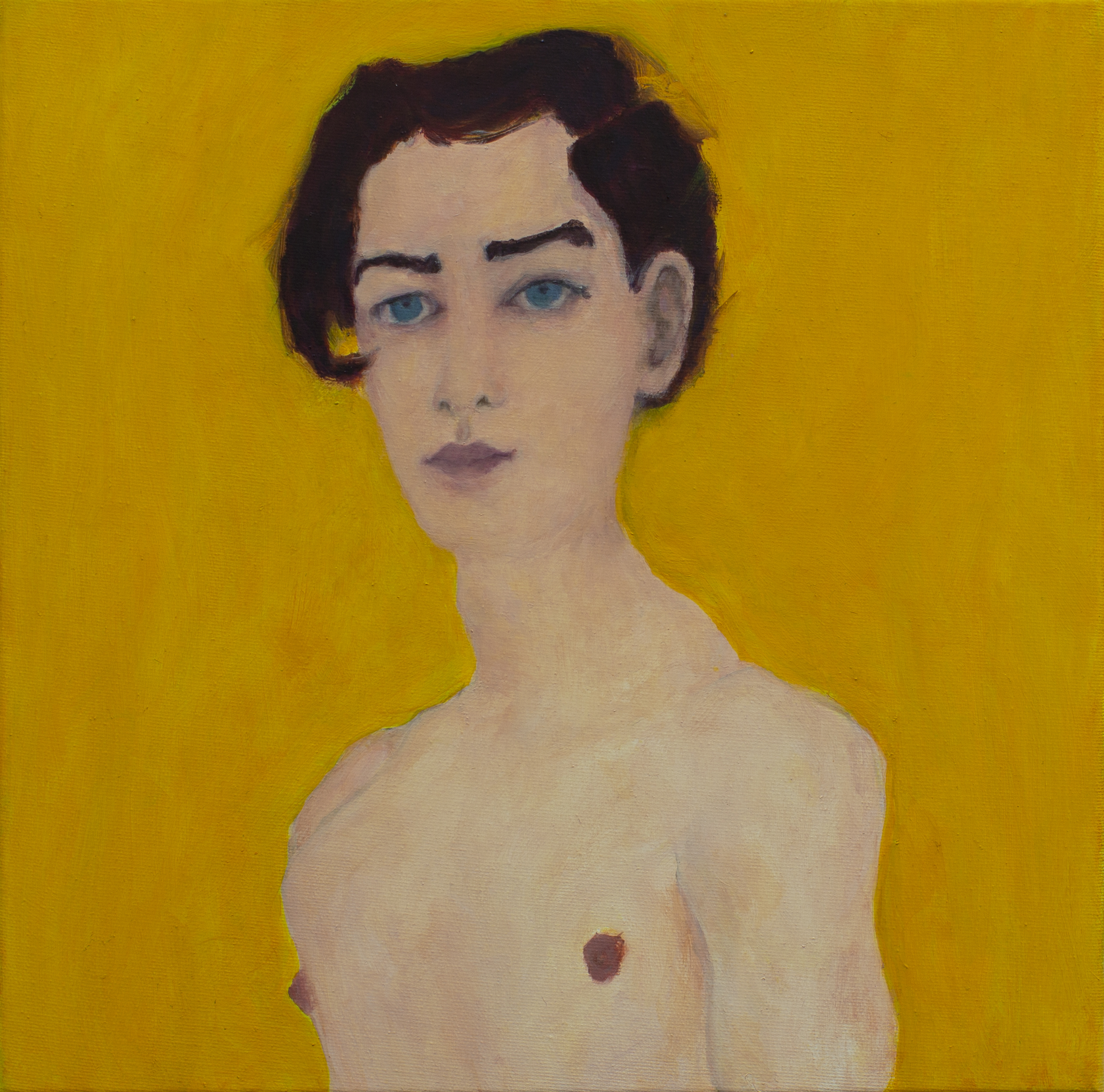 Carmel Byrne 'The Golden Boy (Achilles)' oil on canvas 40 x 40cm SOLD
