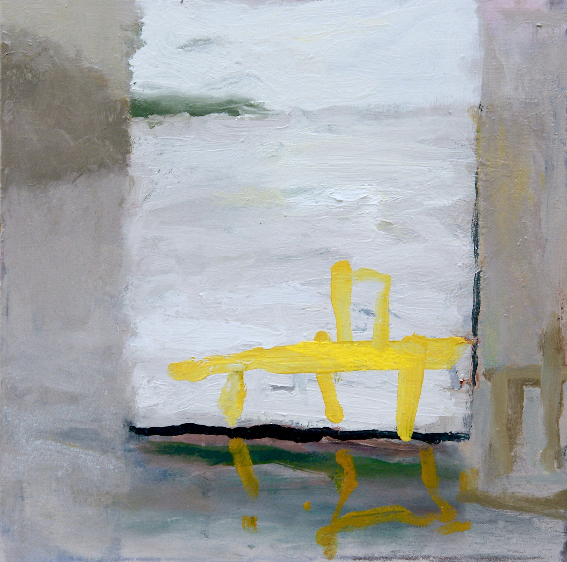 David Collins 'The Jetty Room' oil on canvas 40 x 40cm $2,400 SOLD