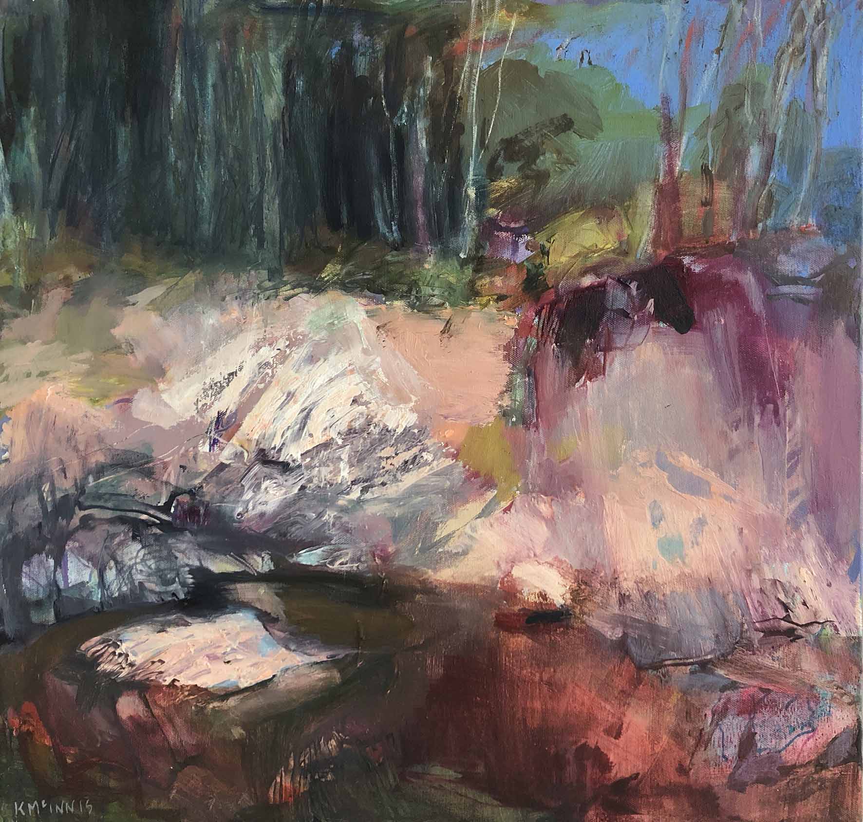 Kerry McInnis 'Embankment' oil on canvas 50 x 50cm $3,600