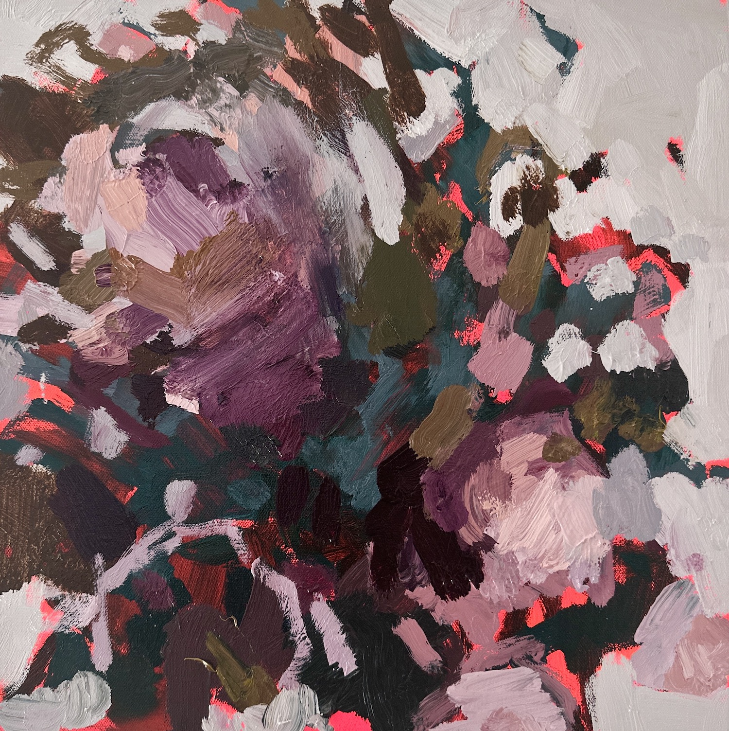 Llewellyn Skye 'Watch Me Bloom 3' 40x40cm acrylic & oil on canvas $2,000