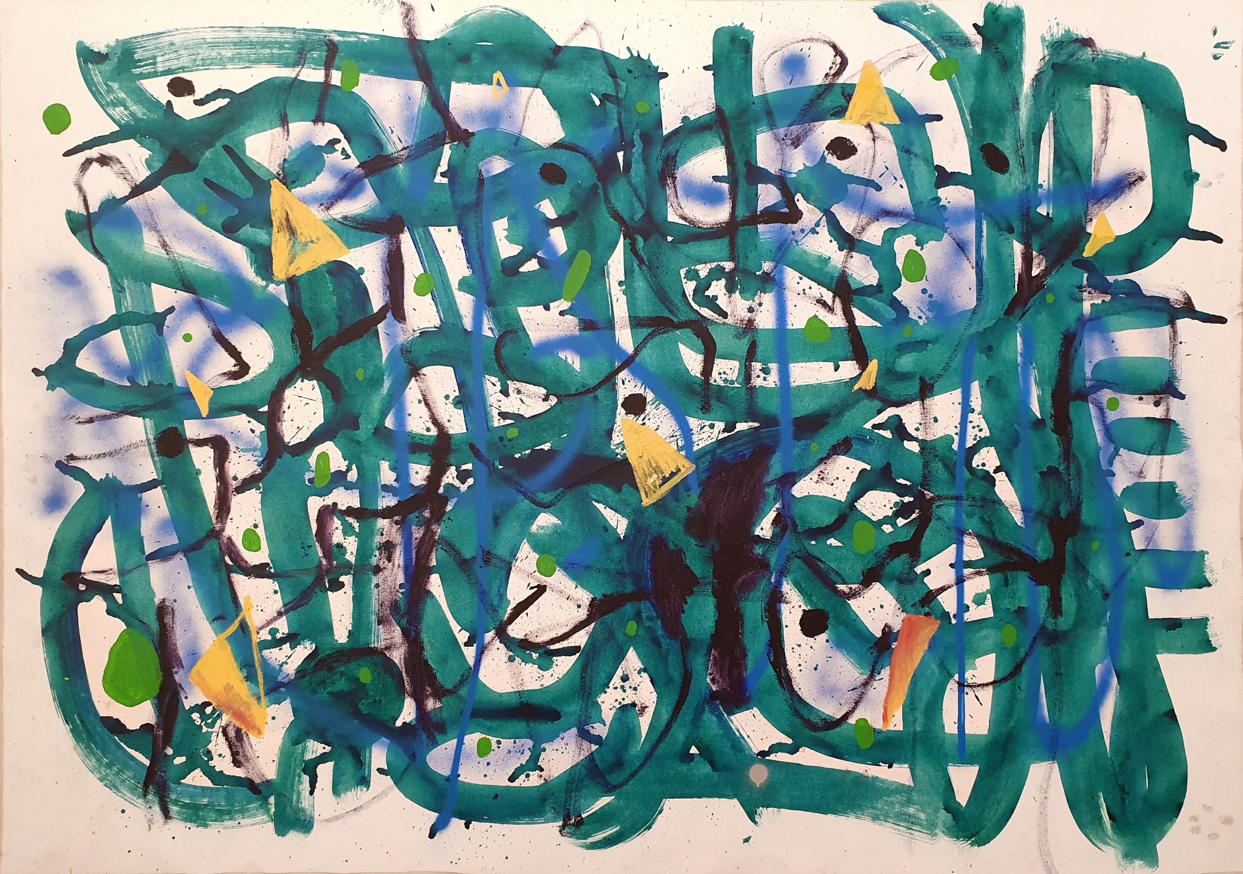 Al Poulet 'Untitled (Flood) Acrylic and spray paint on canvas 140 x 200cm $9,500