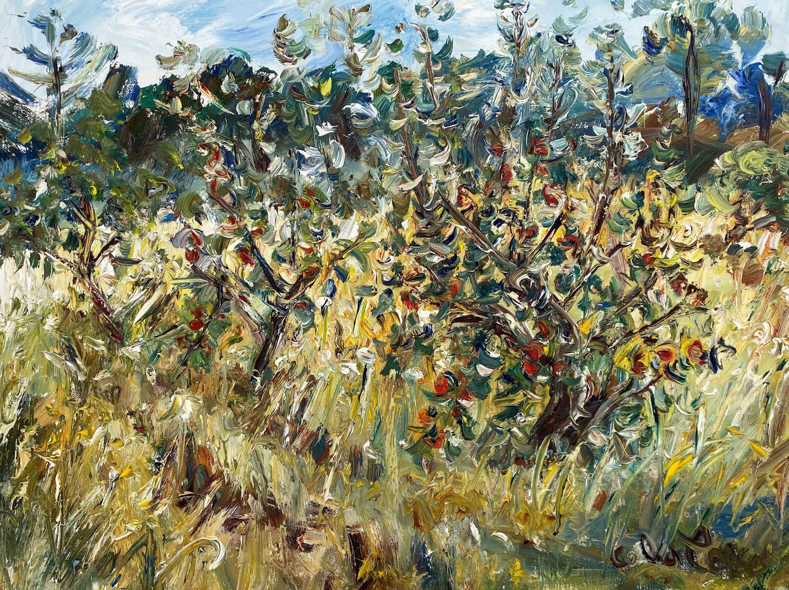 Celia Perceval 'Apple Orchard at Merricks North' oil on canvas 46 x 61cm $9,000