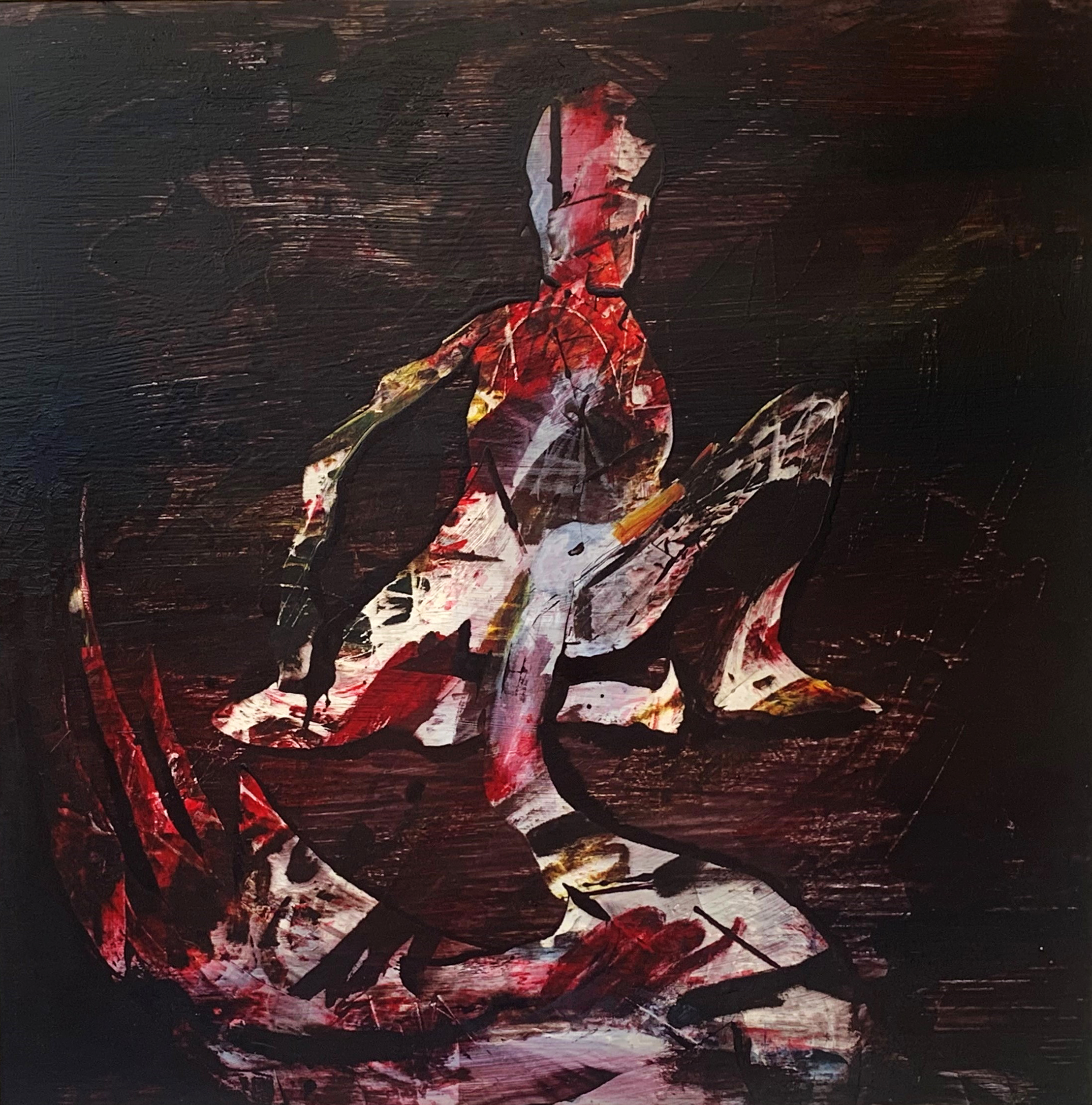 Sidney Nolan, 'Leda and the Swan',1960, polyvinyl acetate on board, 120 x 120cm, $95,000 | Provenance: Private Collection, Sydney; Purchased Gould Galleries, Melbourne; Exhibited Matthieson Gallery, London, (1960).