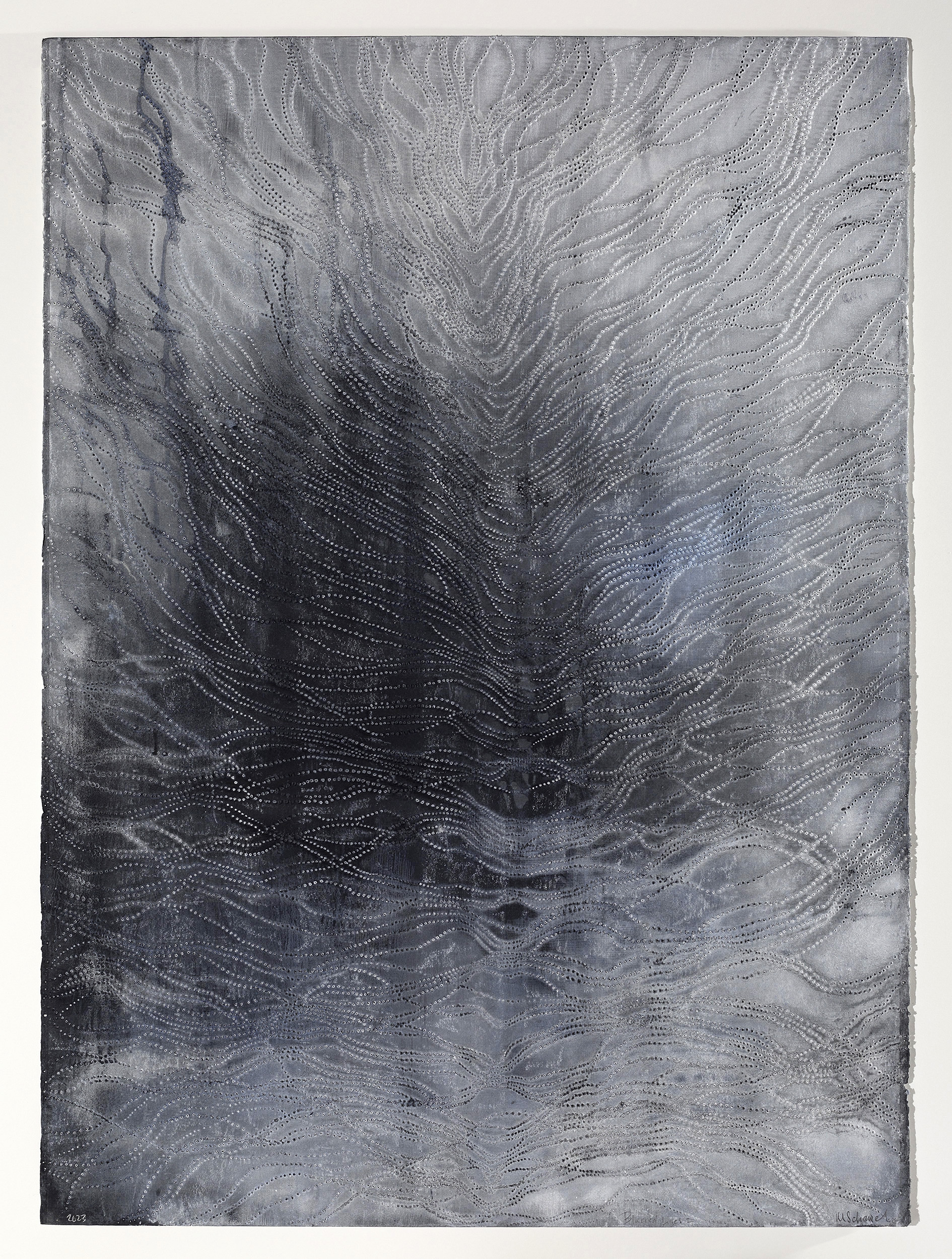 Melinda Schawel 'Blurred Lines I' ink, graphite on perforated paper 105 x 75cm $6,600