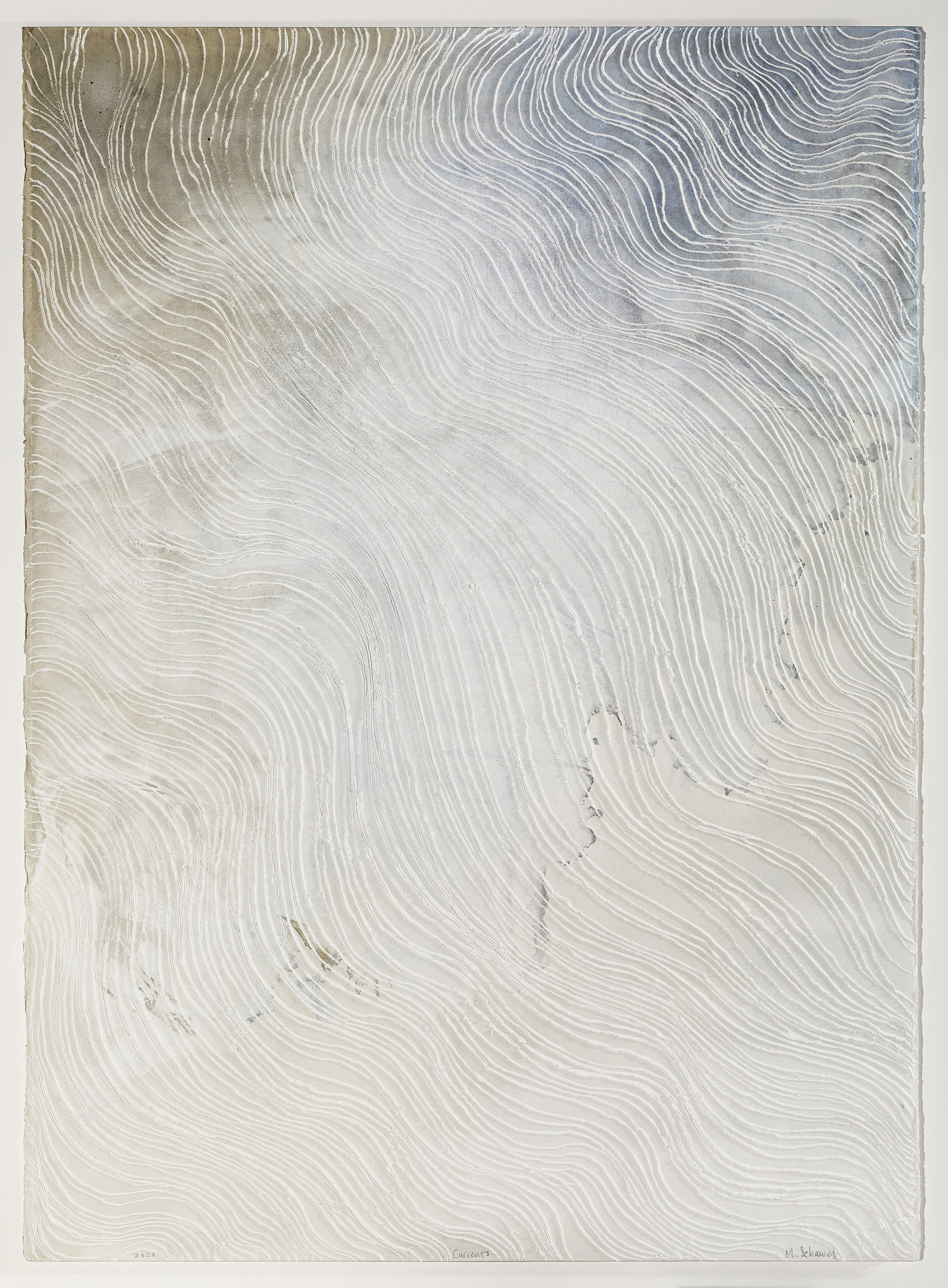 Melinda Schawel 'Currents' ink on perforated paper 105 x 75cm $6,600