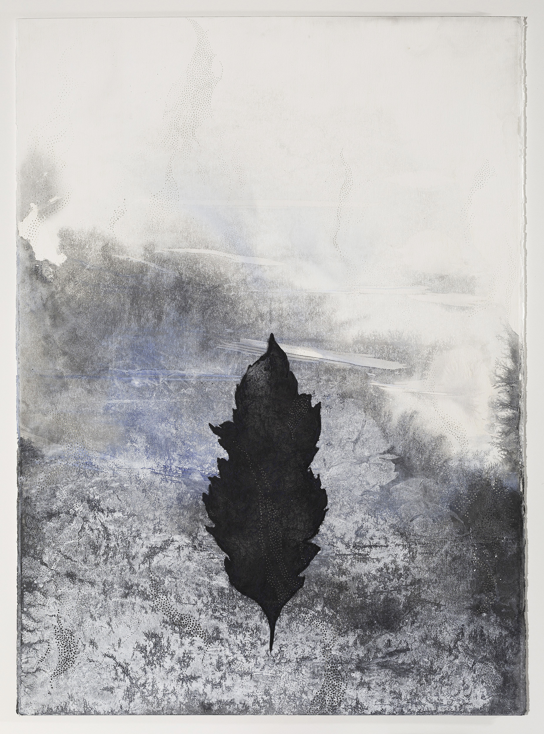 Melinda Schawel 'Linger' 'ink, graphite on torn perforated paper 105 x 75cm $6,600