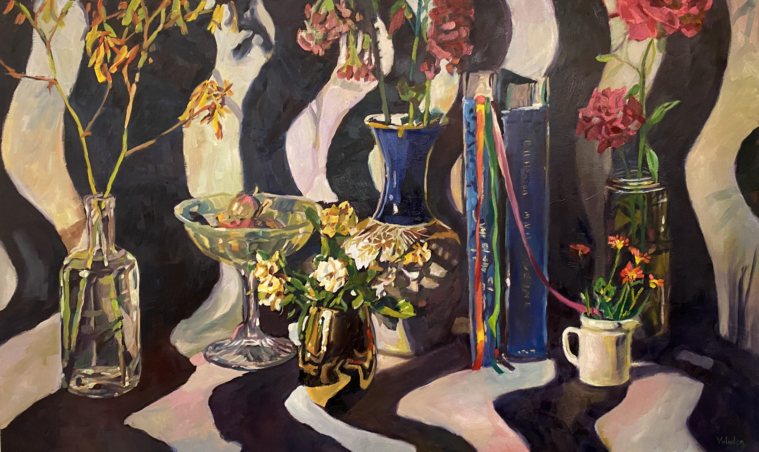 Rosemary Valadon 'On the Table' oil on canvas 91 x 152 cm