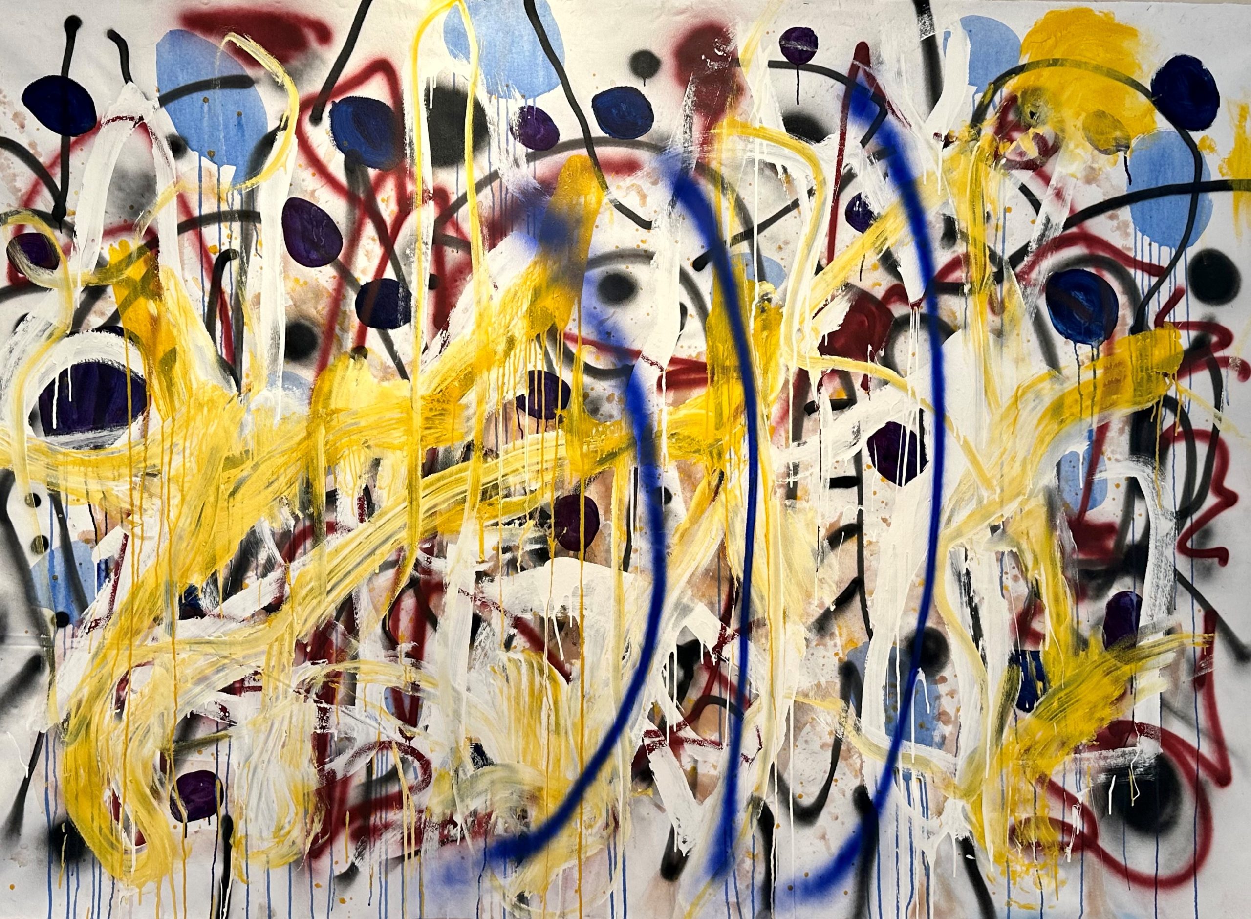 Al Poulet 'The Point' acrylic and spray paint on canvas 150 x 240cm $16,000