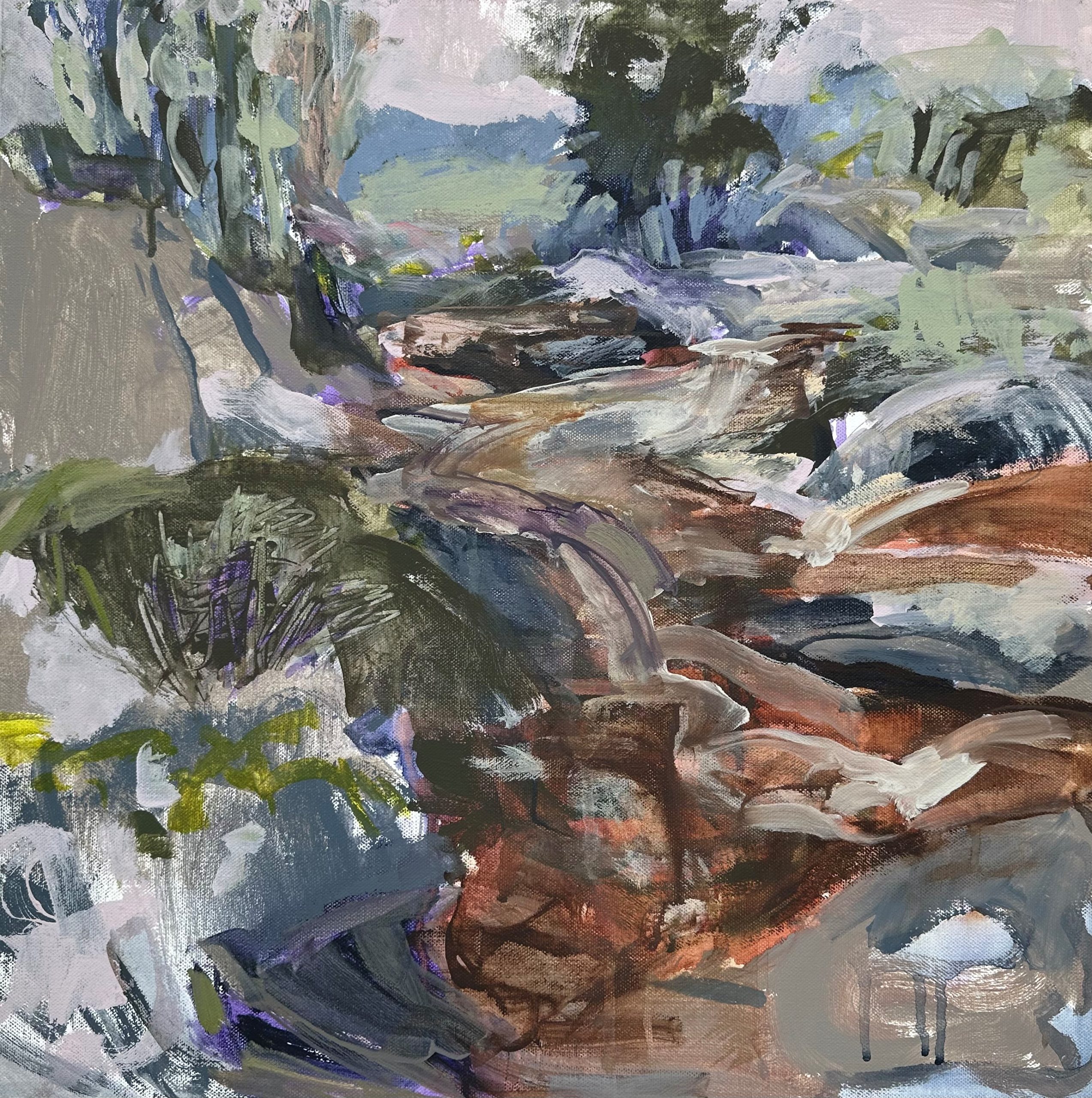 Kerry McInnis 'Granite Creek' oil and acrylic on canvas 52 x 52cm $3,600 SOLD