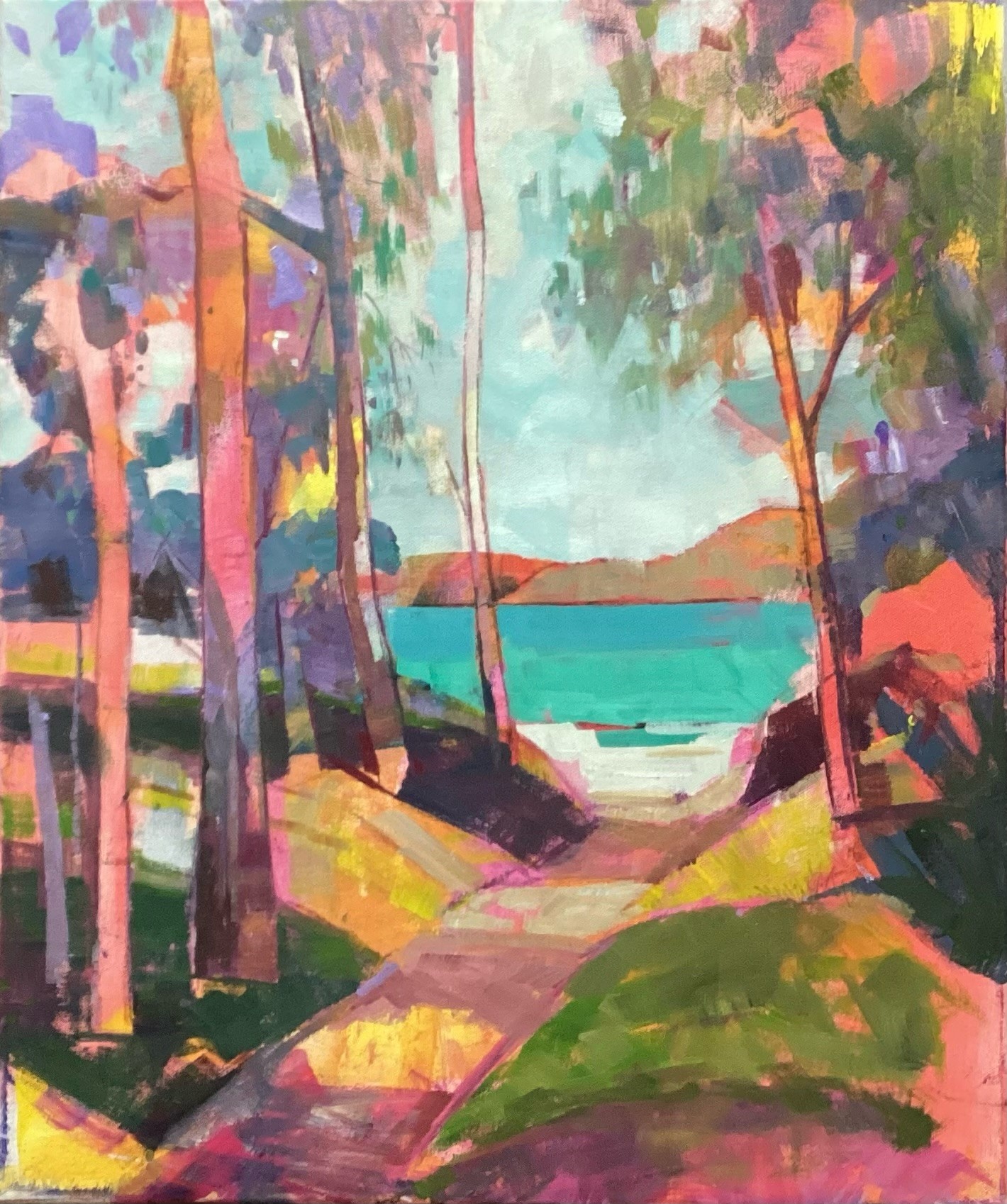 Nick Olsen 'Lakes Way Beach Track #2' oil on canvas 61 x 51cm $2,600