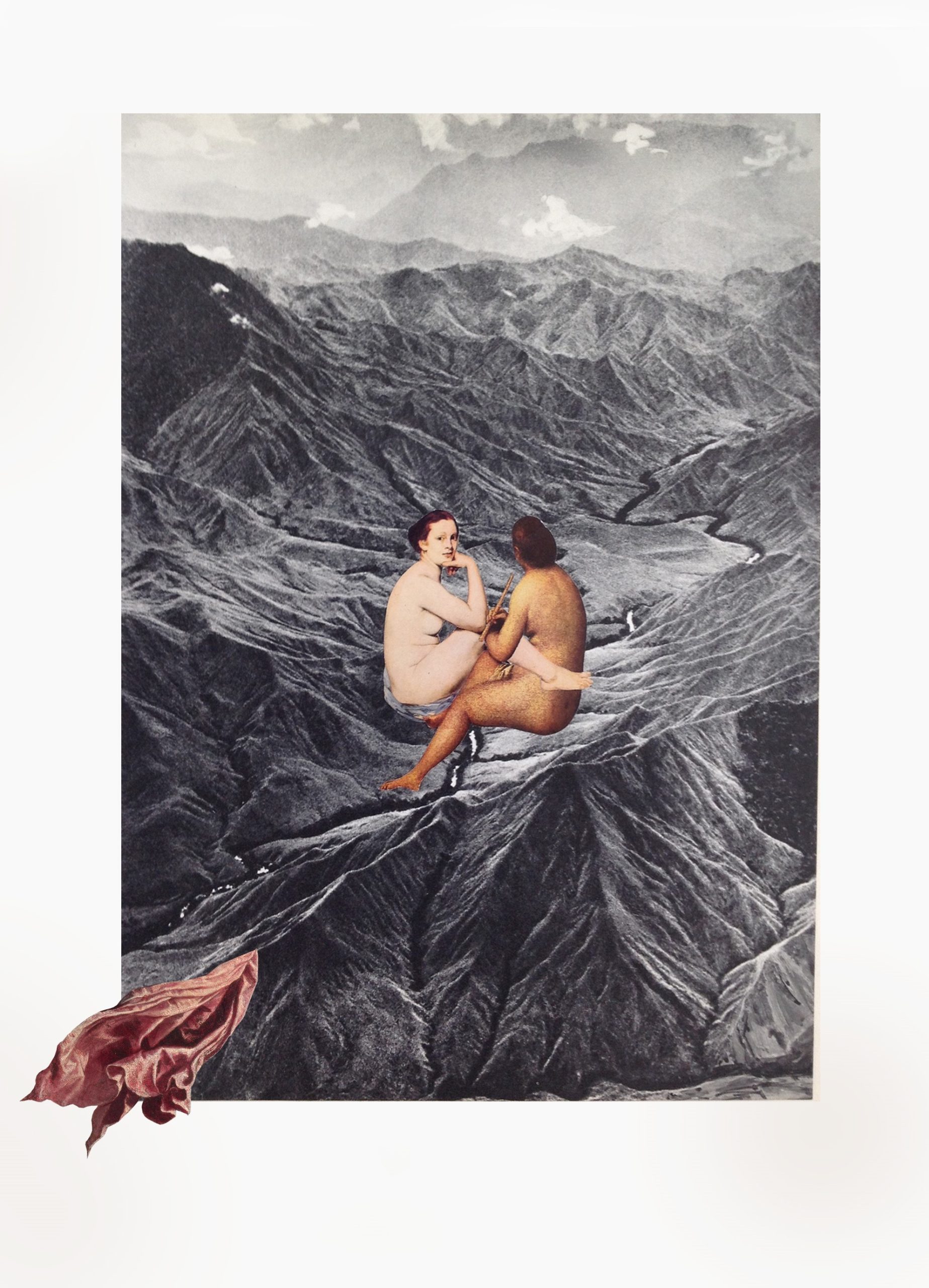 Deborah Kelly 'No God, No Master' paper collage 37.5 x 48cm