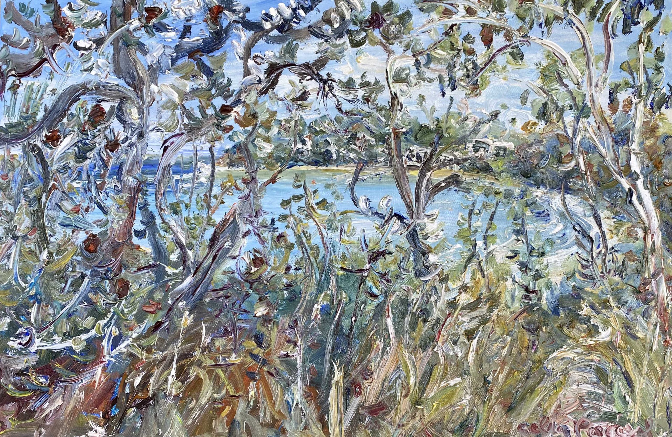 Celia Perceval 'Landscape at Point Leo' oil on canvas 50 x 77cm $9,500