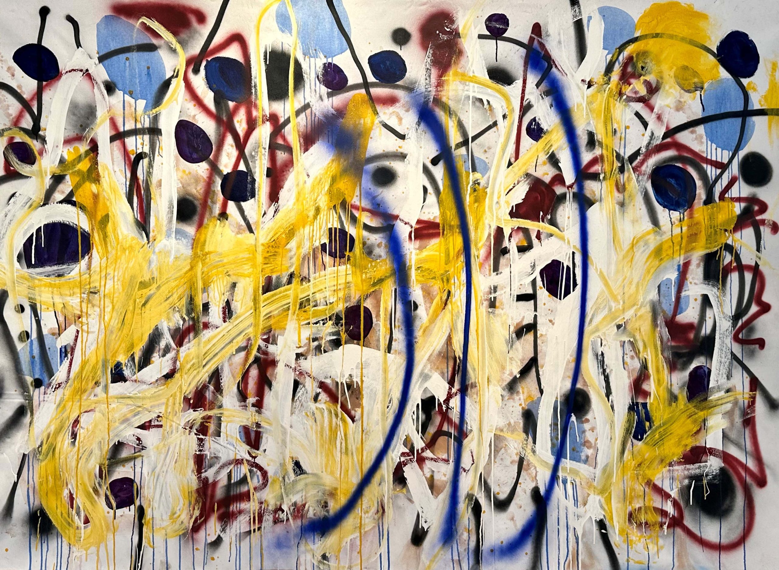 Al Poulet 'The Point' acrylic and spray paint on canvas 150 x 240cm