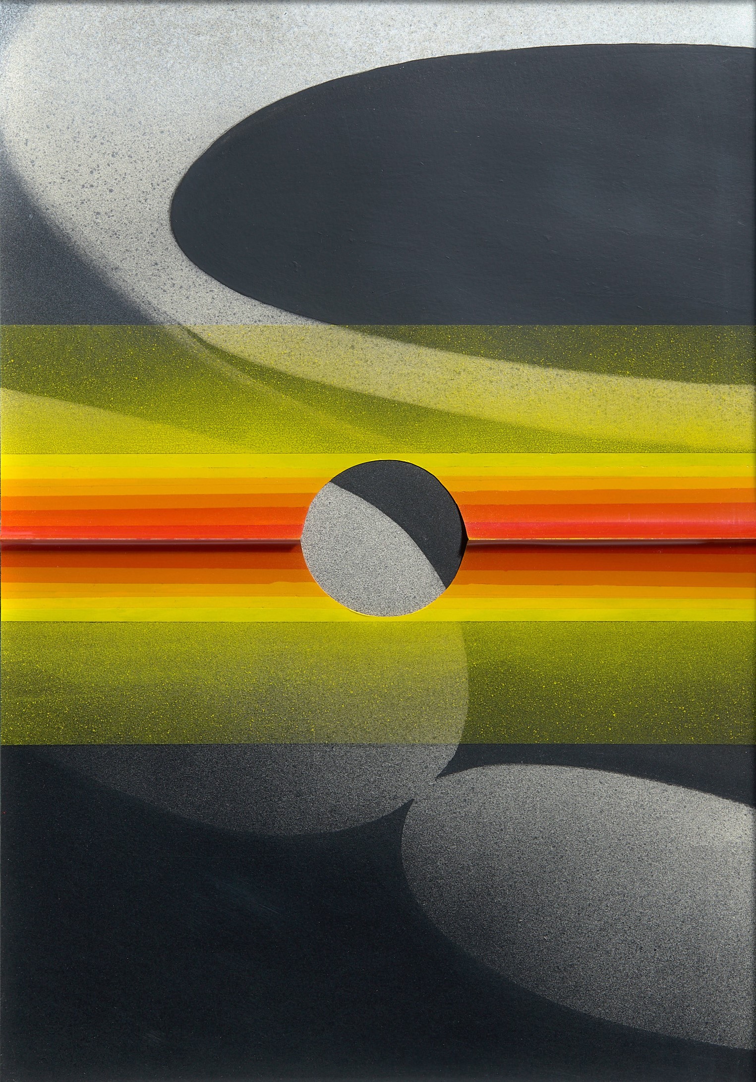 Mark Hislop 'Eclipse 2' graphite, charcoal, synthetic polymer paint, mylar, paper 48 x 34cm $2,000