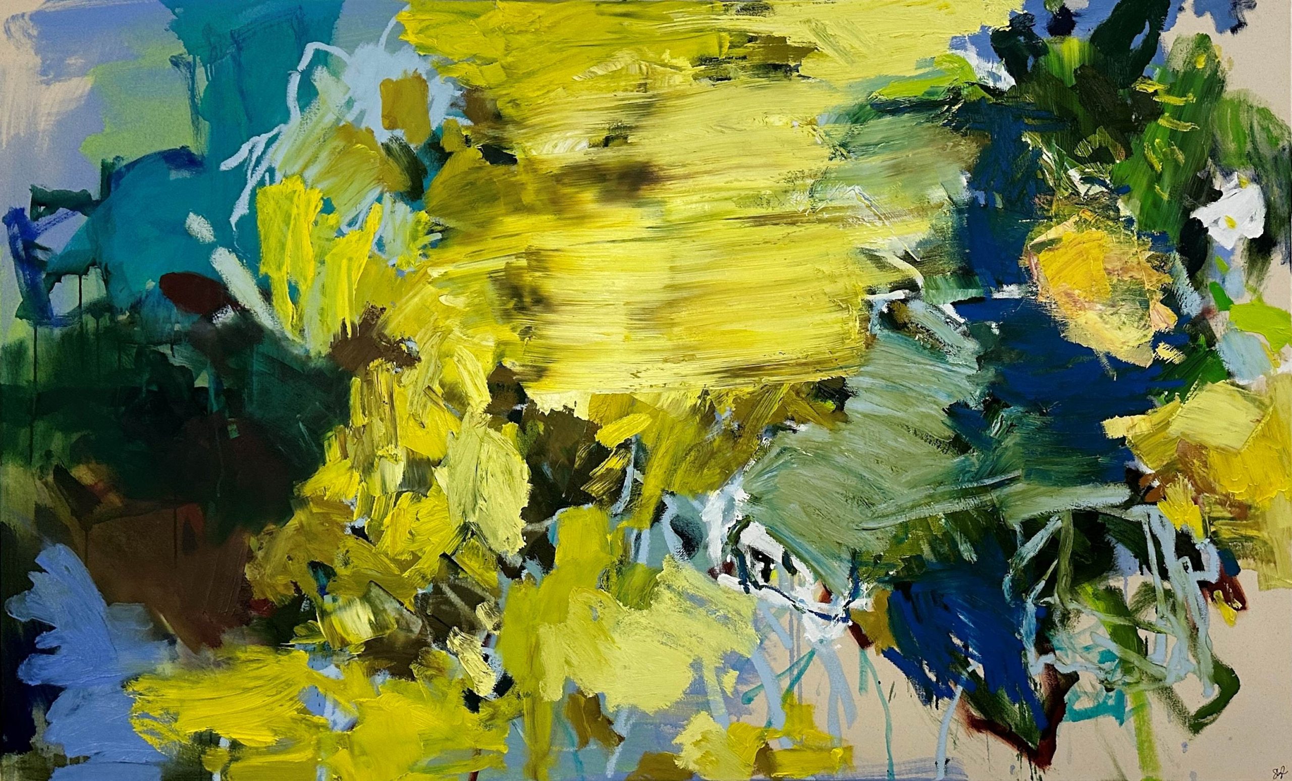 Llewellyn Skye 'Stillness In Motion' acrylic, oil and oil stick on canvas 112 x 183cm $10,000