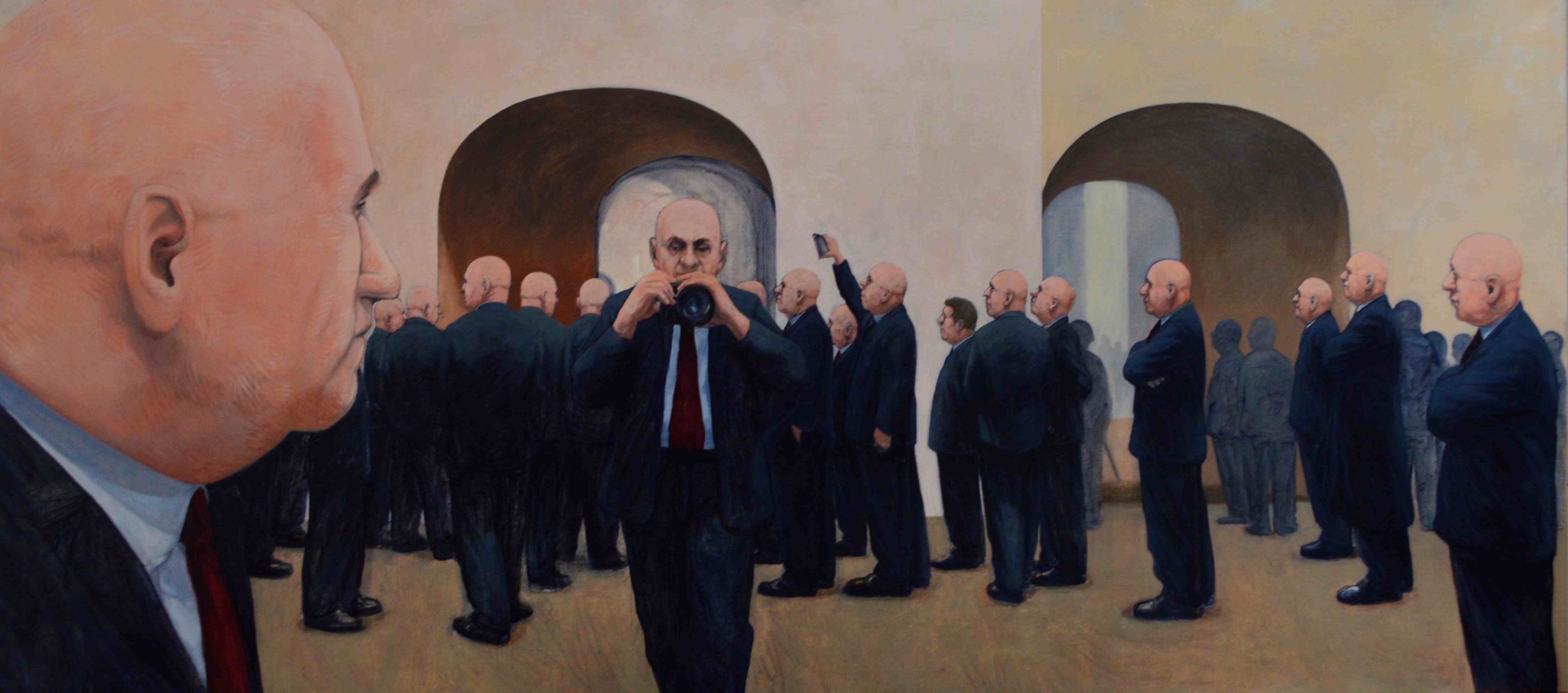 Christopher Orchard. THE CANDIDATE. Oil on linen. 122 x 275cm $40,000