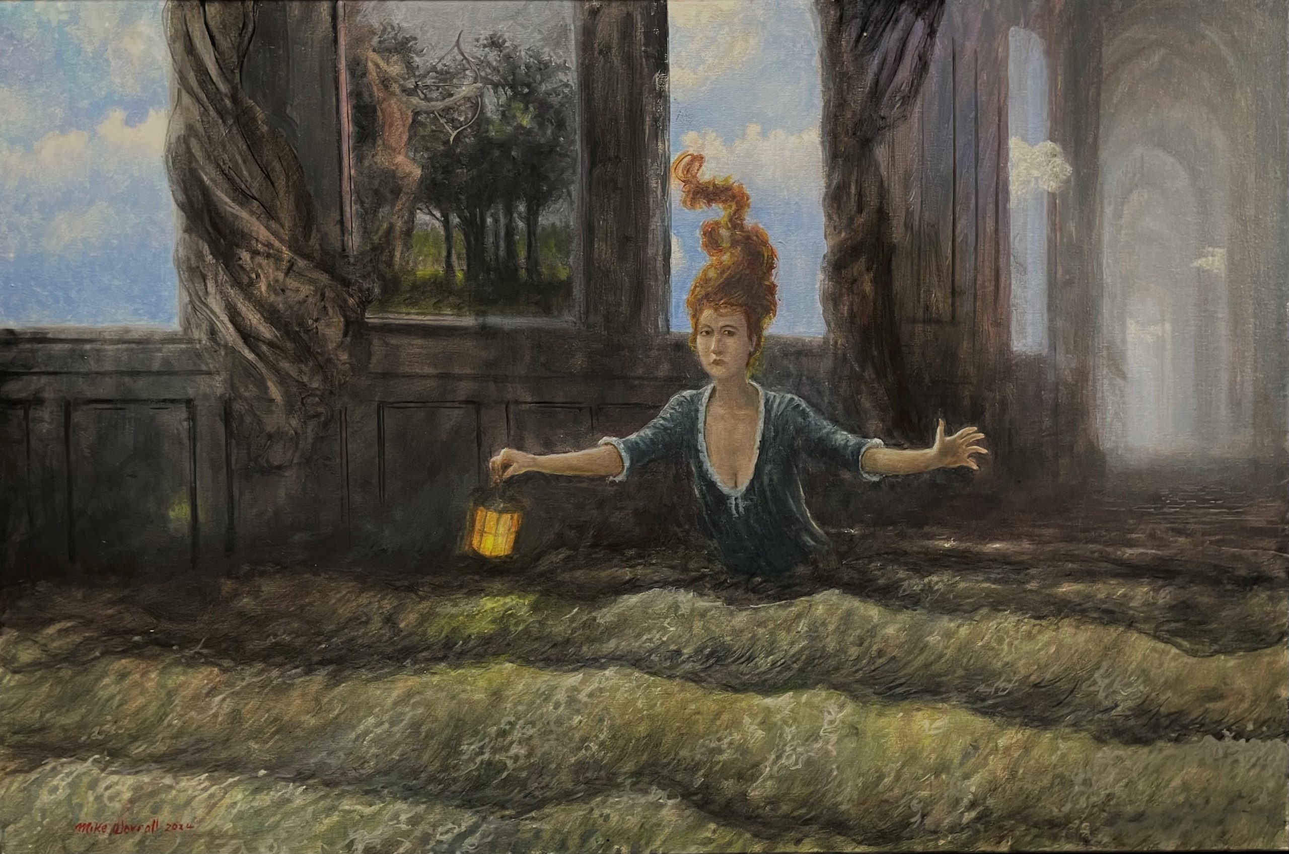 Mike Worrall 'Wading Through a Wet Dream' oil on linen 61 x 91cm $10000