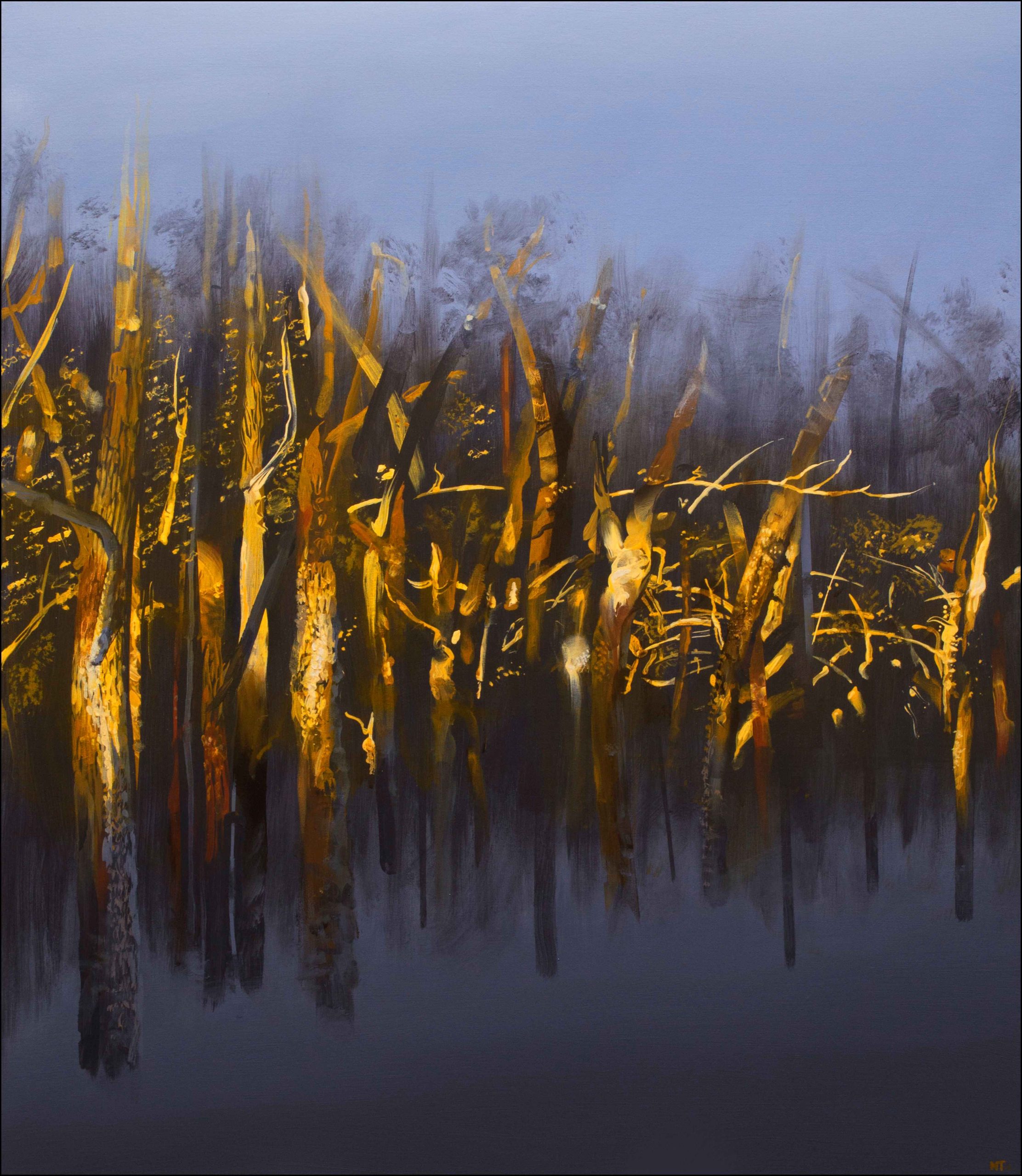 Neil Taylor 'Dawn in the Winter Forest' acrylic on canvas 76 x 66cm $5,000