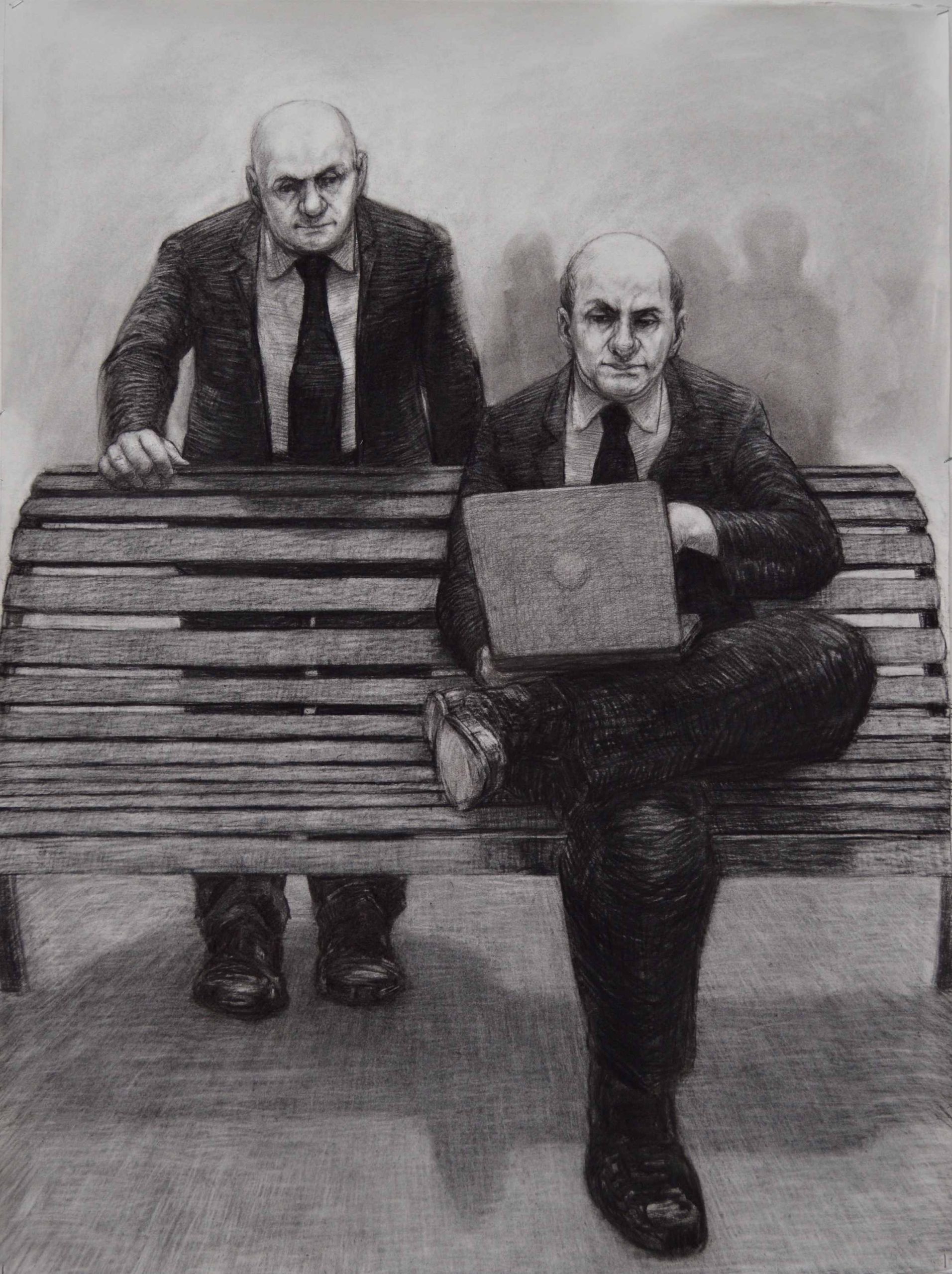 Christopher Orchard FULL DISCLOSURE. 2023. Charcoal on paper. 110x85cm $10,000