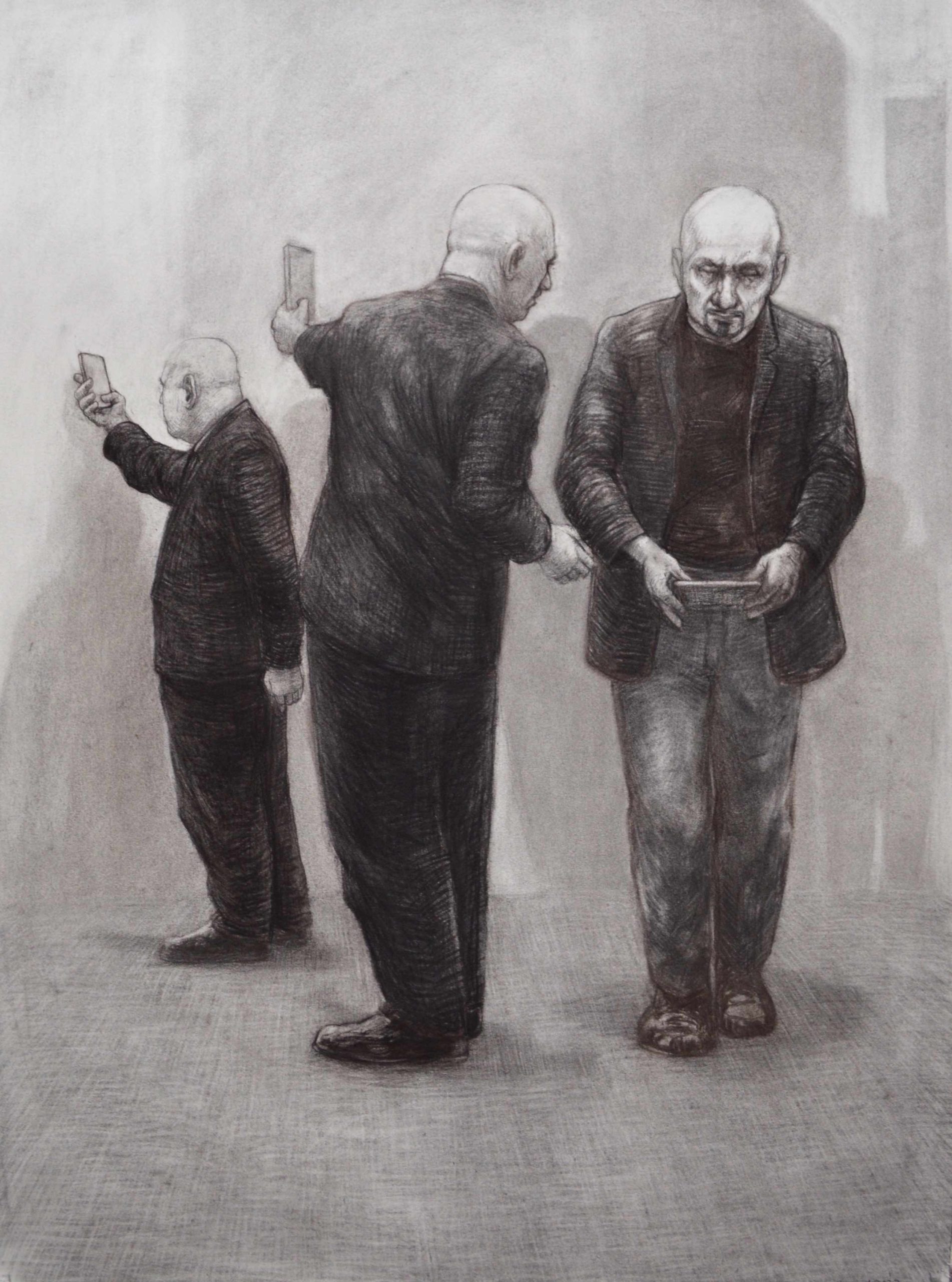 Christopher Orchard THE WITNESS. 2023. Charcoal on paper 100x80cm $10,000