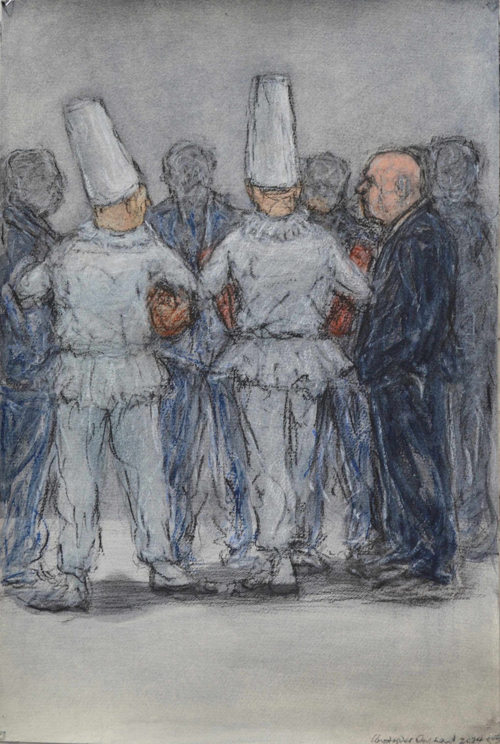 Christopher Orchard THE CONCERT 1 Watercolour, charcoal pencil and pastel pencil on paper (Fabriano) 45.5 x 30.5 cm $3,000