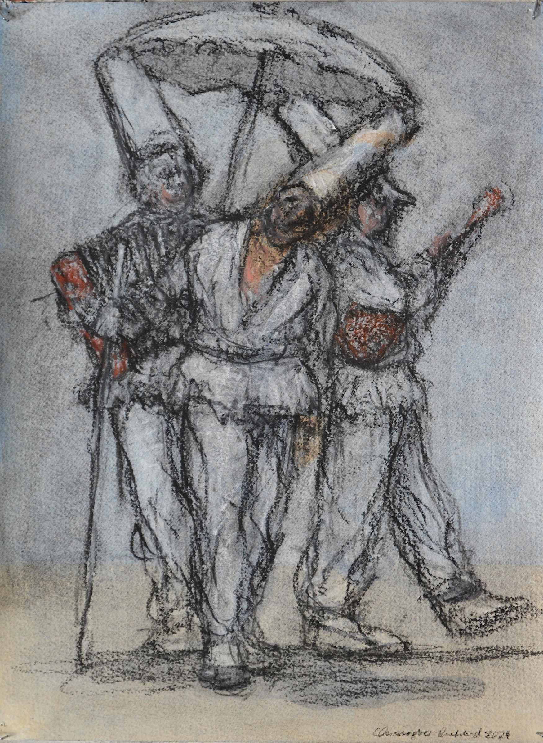 Christopher Orchard. THE CONCERT 2 Watercolour,charcoal pencil and pastel pencil on paper (Fabriano) 30.5 x 22.5 cm $2,000