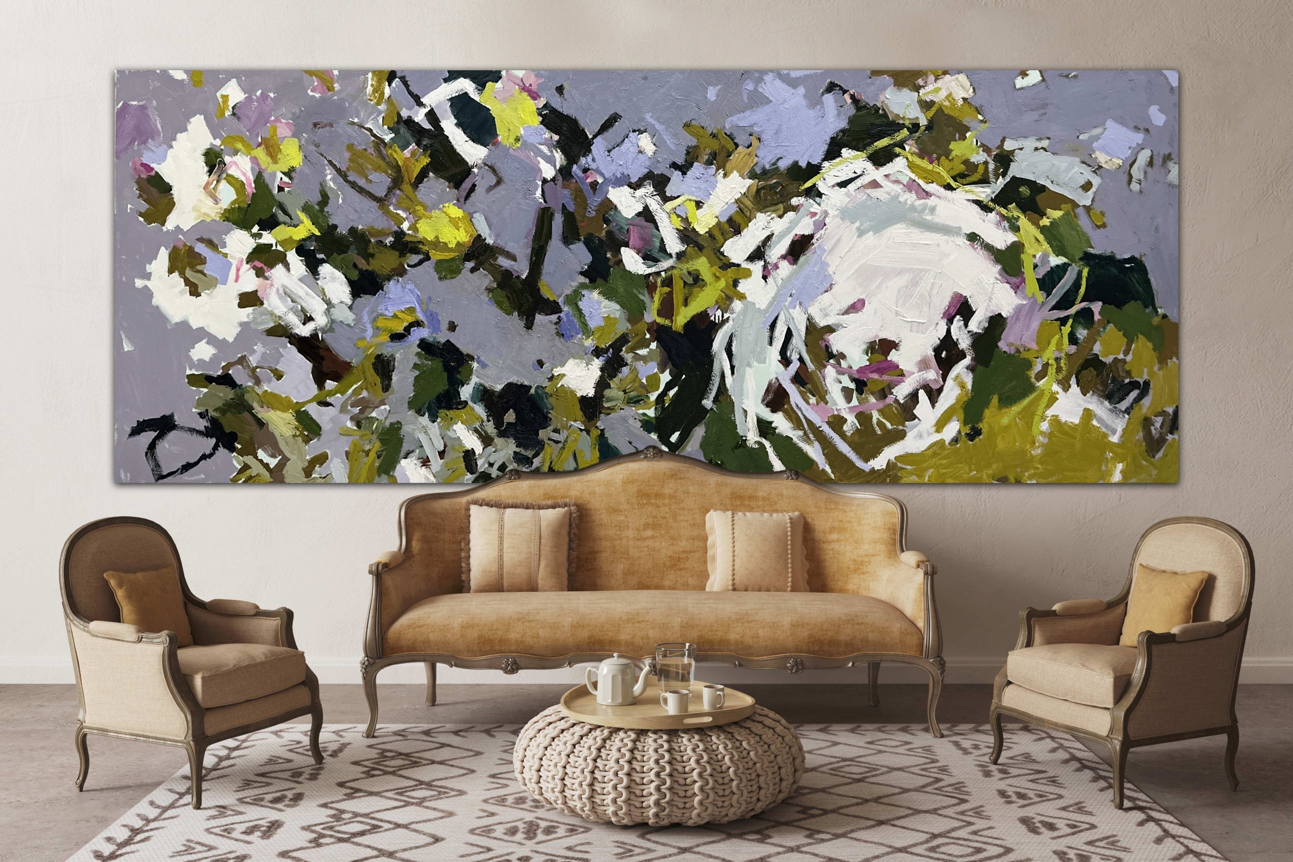 Llewellyn Skye 'Tree House' oil and oil stick on canvas 122 x 300cm Llewellyn Skye 'Tree House' oil and oil stick on canvas 122 x 300cm