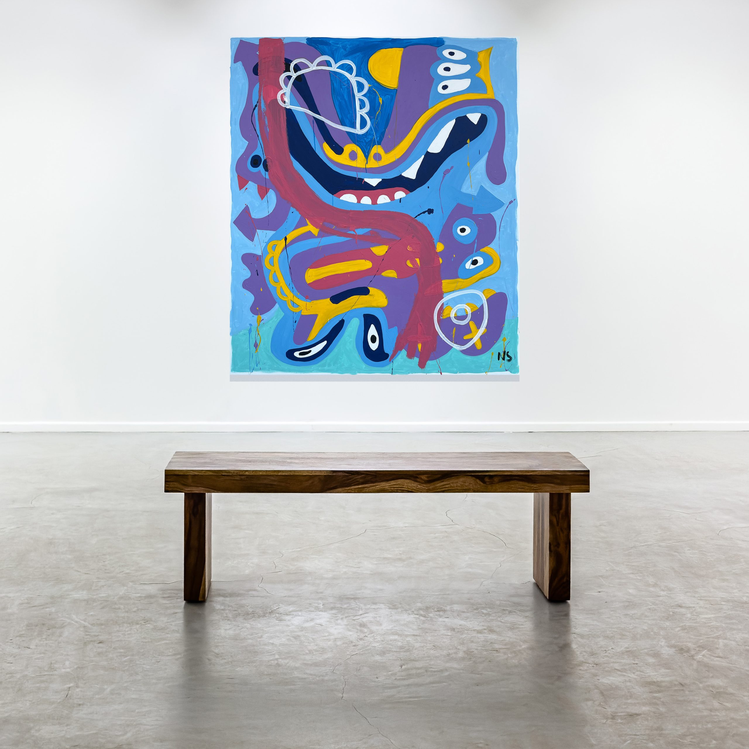 Nigel Sense 'Mr Curry Puff' acrylic on canvas 120 x 140cm $7,200 Nigel Sense 'Mr Curry Puff' acrylic on canvas 120 x 140cm $7,200