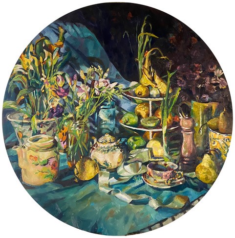 Rosemary Valadon ‘High Tea’ tondo oil on wood 122cm diameter $25,000 Rosemary Valadon ‘High Tea’ tondo oil on wood 122cm diameter $25,000