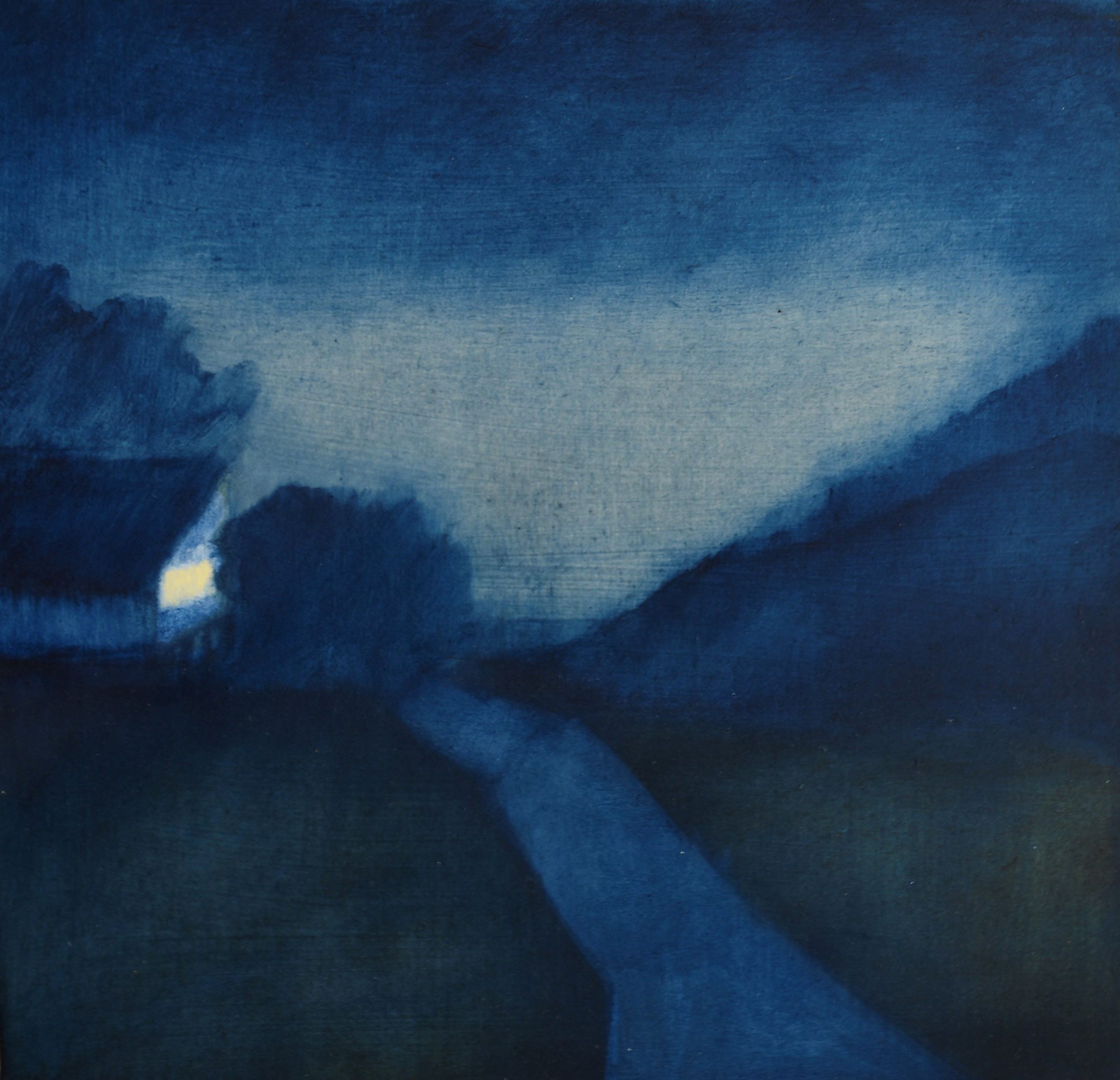 Eleanor Millard 'Late Night' acrylic on paper on canvas 41 x 43cm (framed size: 42 x 44cm) SOLD