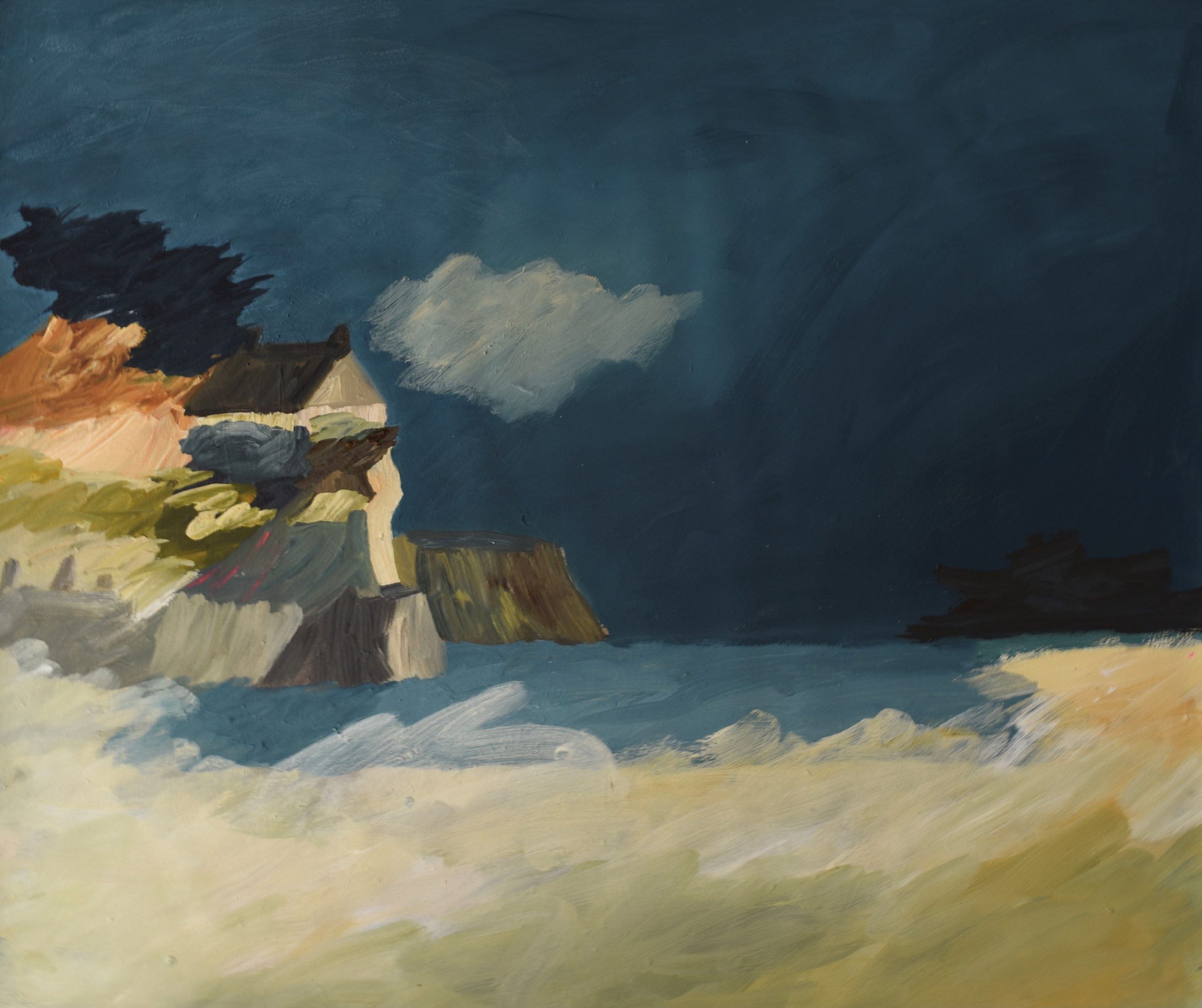 Eleanor Millard 'My Island' acrylic on Arches aquarelle paper 98 x 114cm (framed size: 106 x 122cm) NZ SOLD