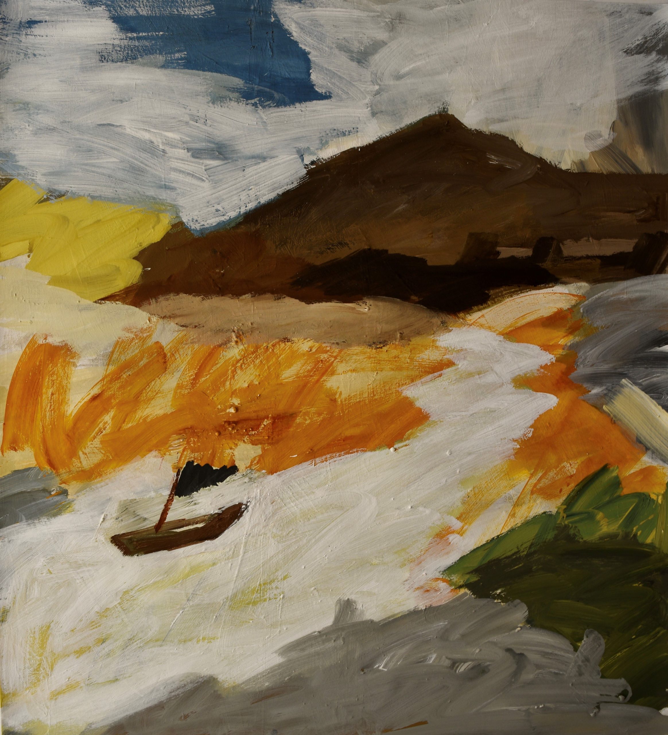Eleanor Millard 'Sailing Past' acrylic on Arches aquarelle paper 114 x 102cm (framed size: 122 x 110cm) NZ$9,990