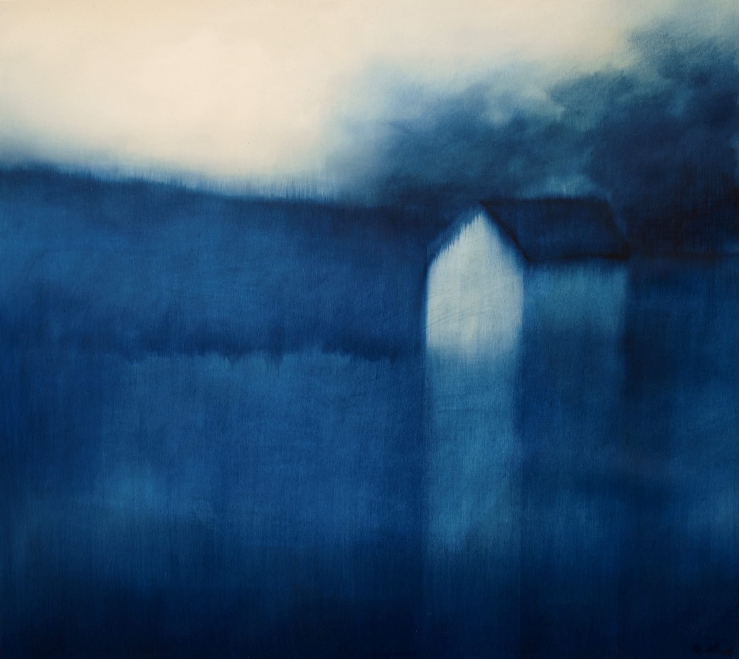 Eleanor Millard 'The Sound of Indigo' acrylic on Arches aquarelle paper 102 x 114cm (framed size: 110 x 122cm) NZ$9,990
