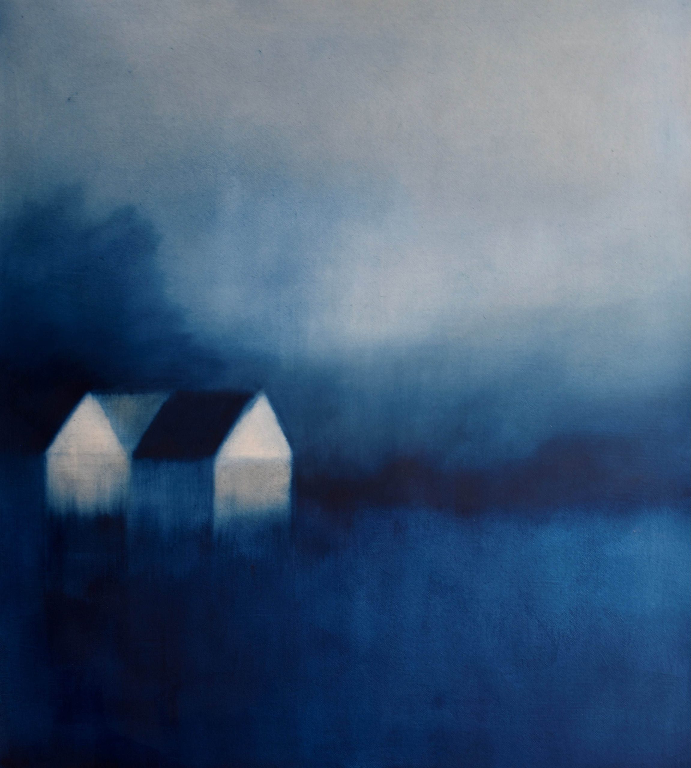 Eleanor Millard 'Two Watersheds' acrylic on Arches aquarelle paper 114 x 102cm (framed size 122 x 110cm) NZ SOLD