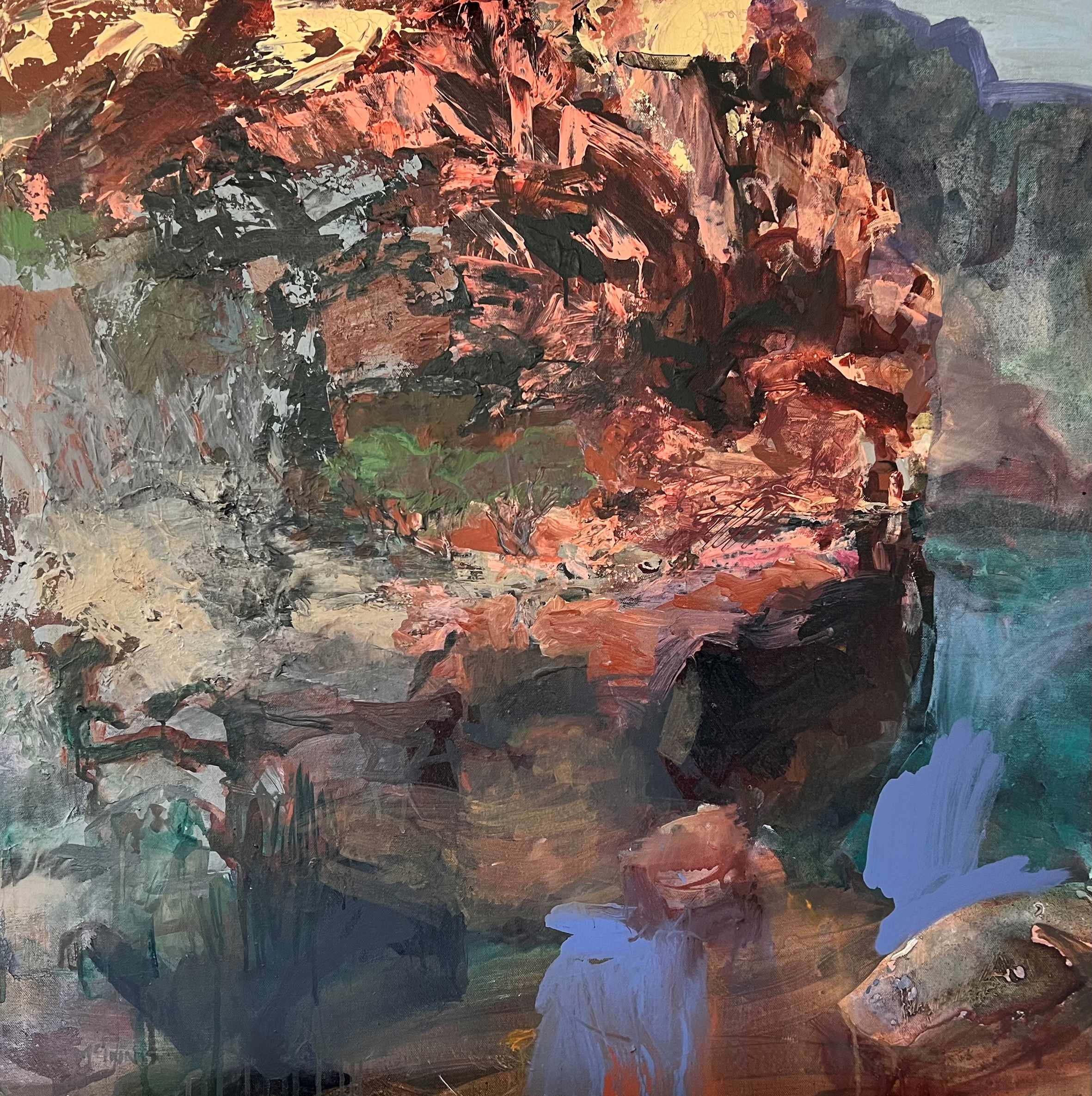 Kerry McInnis 'Cliff Face' synthetic polymer paint on canvas 77 x 77cm $5,500 Kerry McInnis 'Cliff Face' synthetic polymer paint on canvas 77 x 77cm $5,500